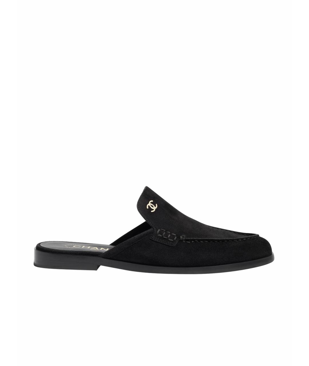 CHANEL Черные замшевые лоферы, фото 1