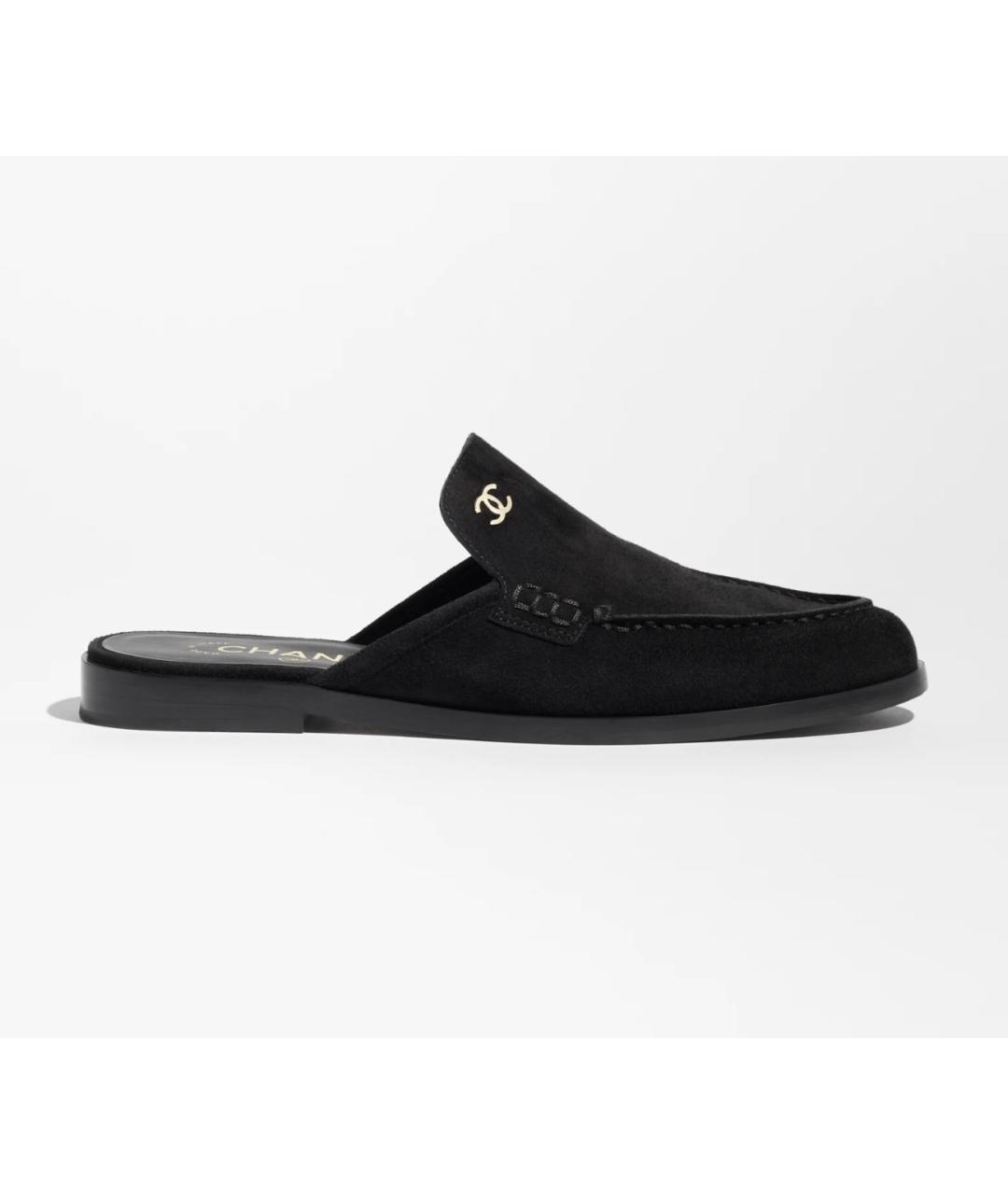 CHANEL Черные замшевые лоферы, фото 4