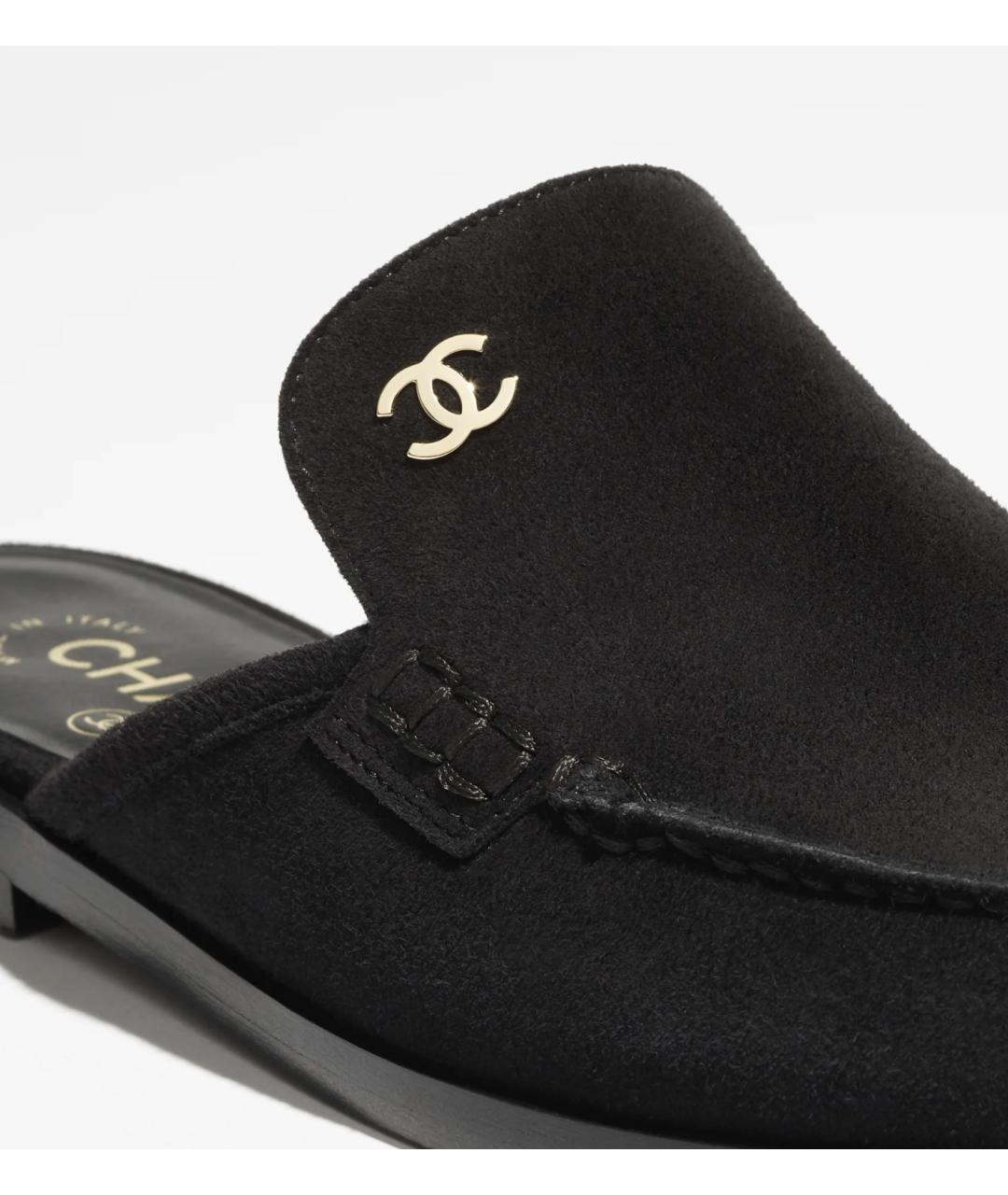 CHANEL Черные замшевые лоферы, фото 3
