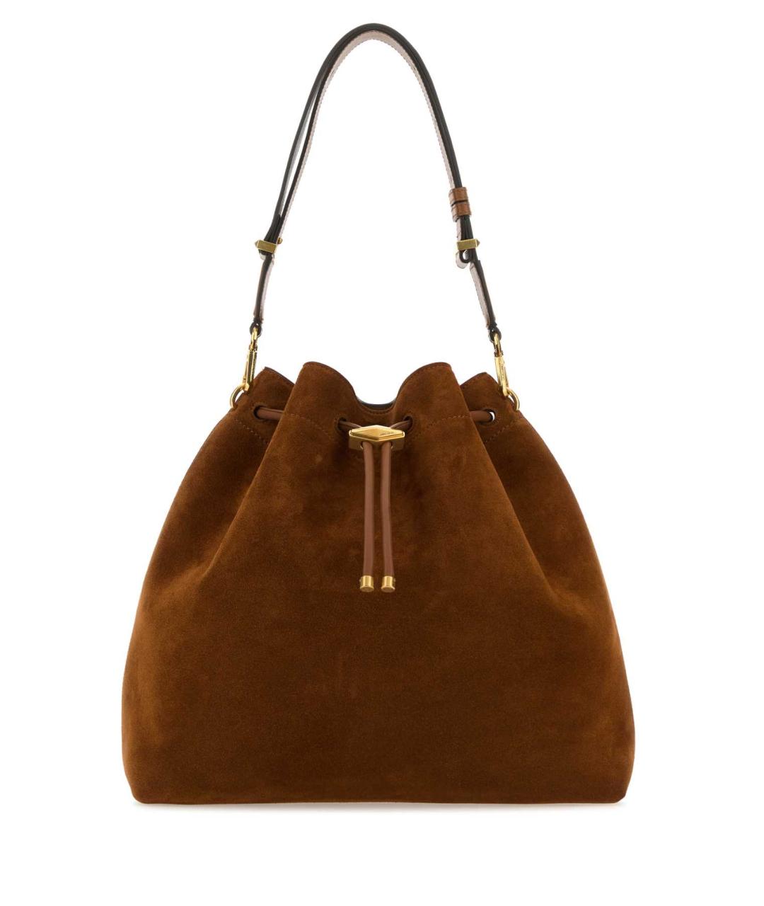 JIMMY CHOO Коричневая замшевая сумка через плечо, фото 1