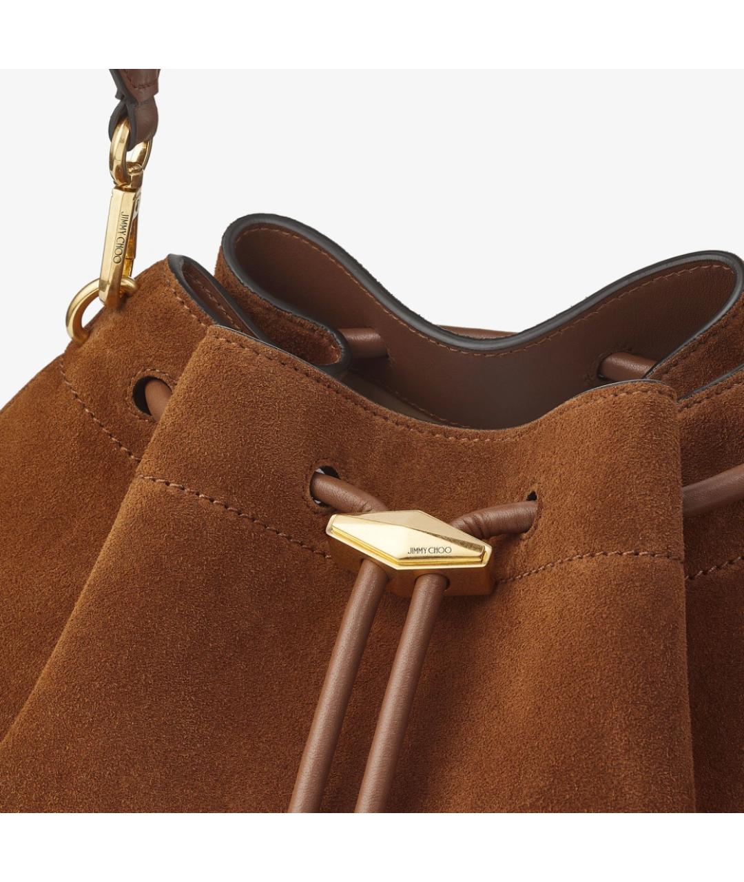 JIMMY CHOO Коричневая замшевая сумка через плечо, фото 4