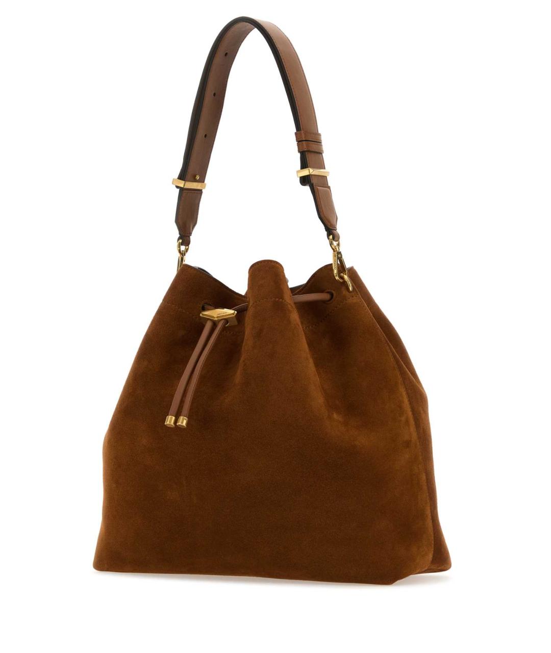 JIMMY CHOO Коричневая замшевая сумка через плечо, фото 2