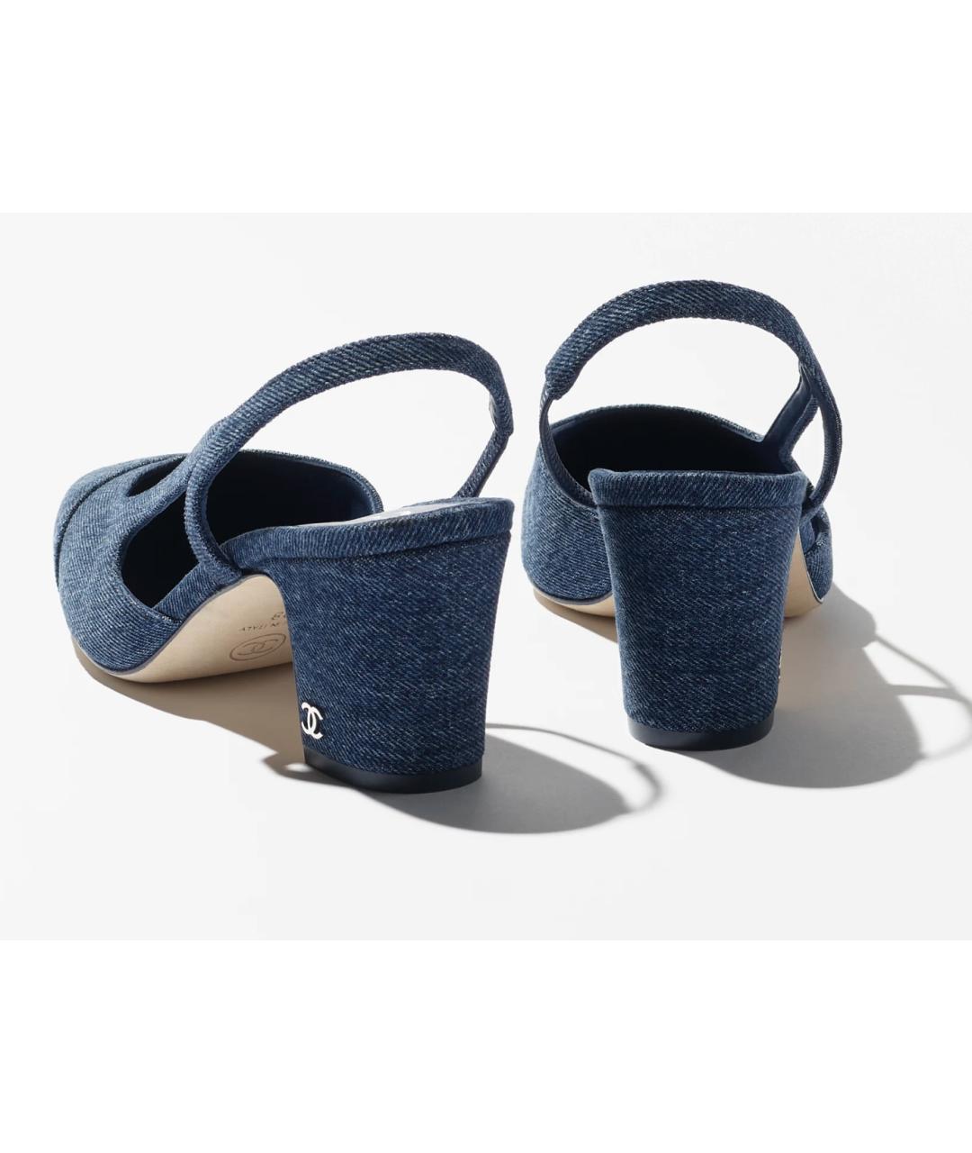 CHANEL Синие текстильные туфли, фото 2
