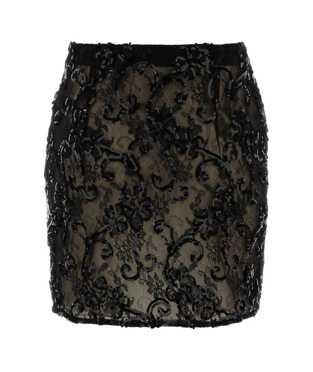 ALESSANDRA RICH Черная полиэстеровая юбка мини, фото 2