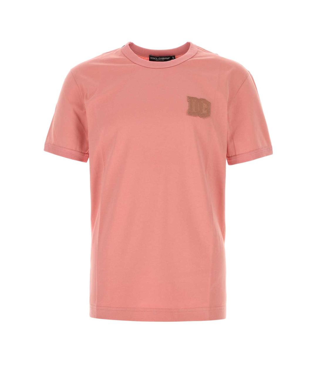 DOLCE&GABBANA Розовая хлопковая футболка, фото 1