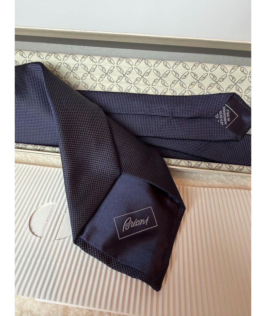 BRIONI Синий шелковый галстук, фото 4