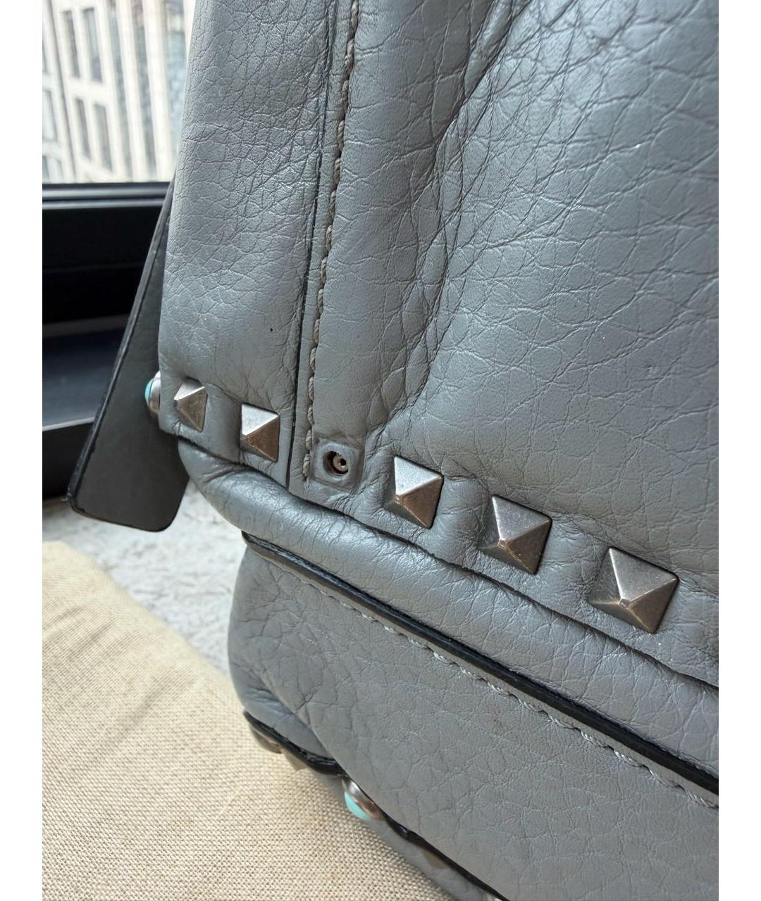 VALENTINO Серый кожаный рюкзак, фото 8