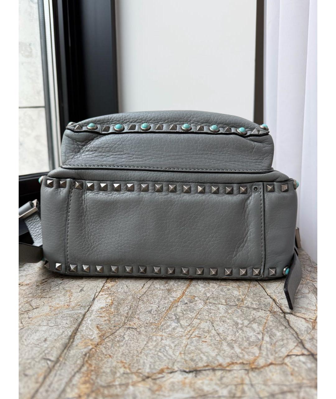 VALENTINO Серый кожаный рюкзак, фото 5