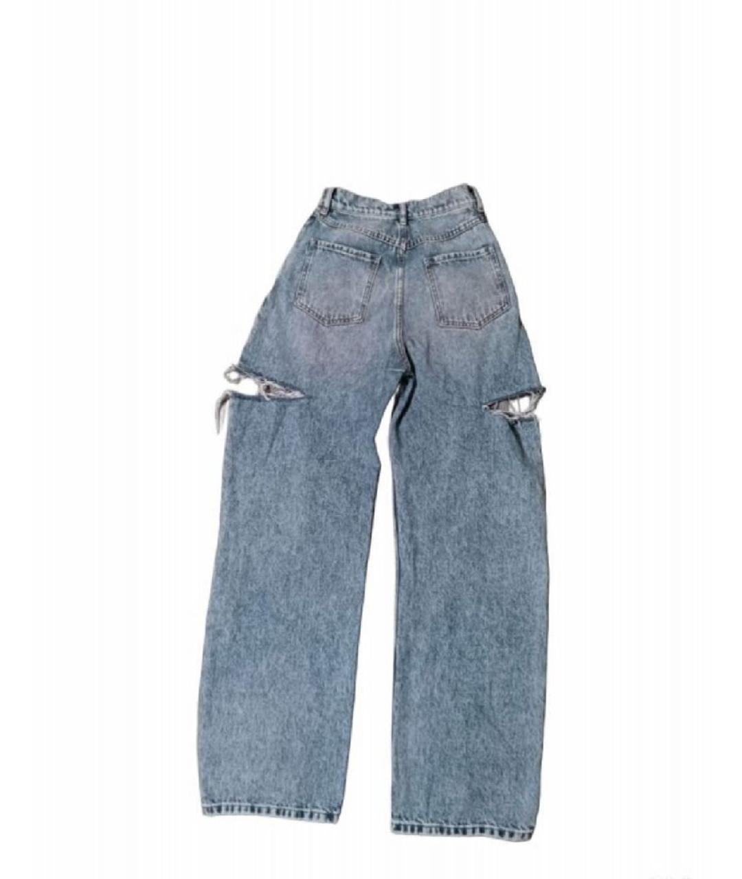 MAISON MARGIELA Голубые хлопковые прямые джинсы, фото 2