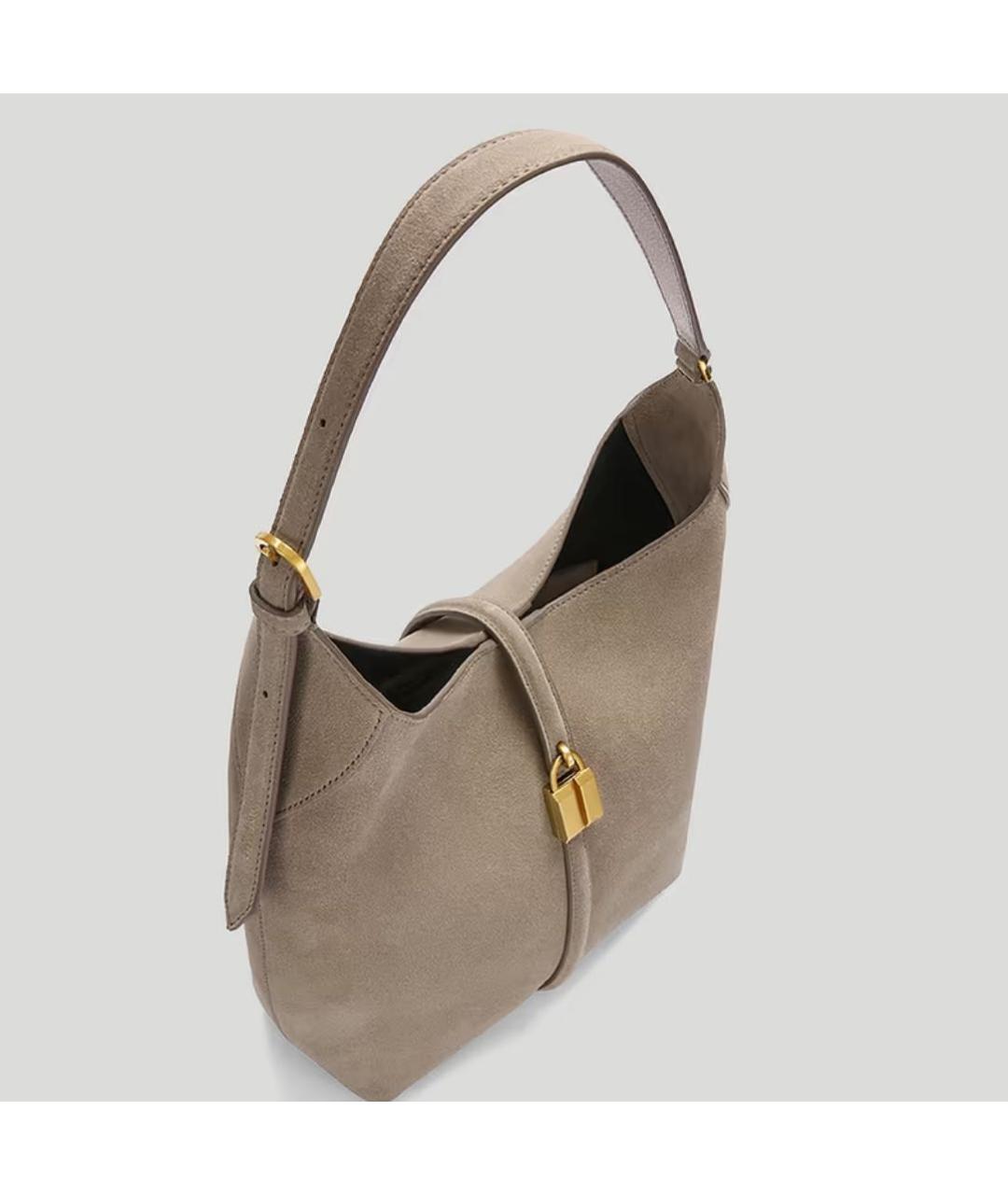 DEMELLIER Бежевая замшевая сумка тоут, фото 4