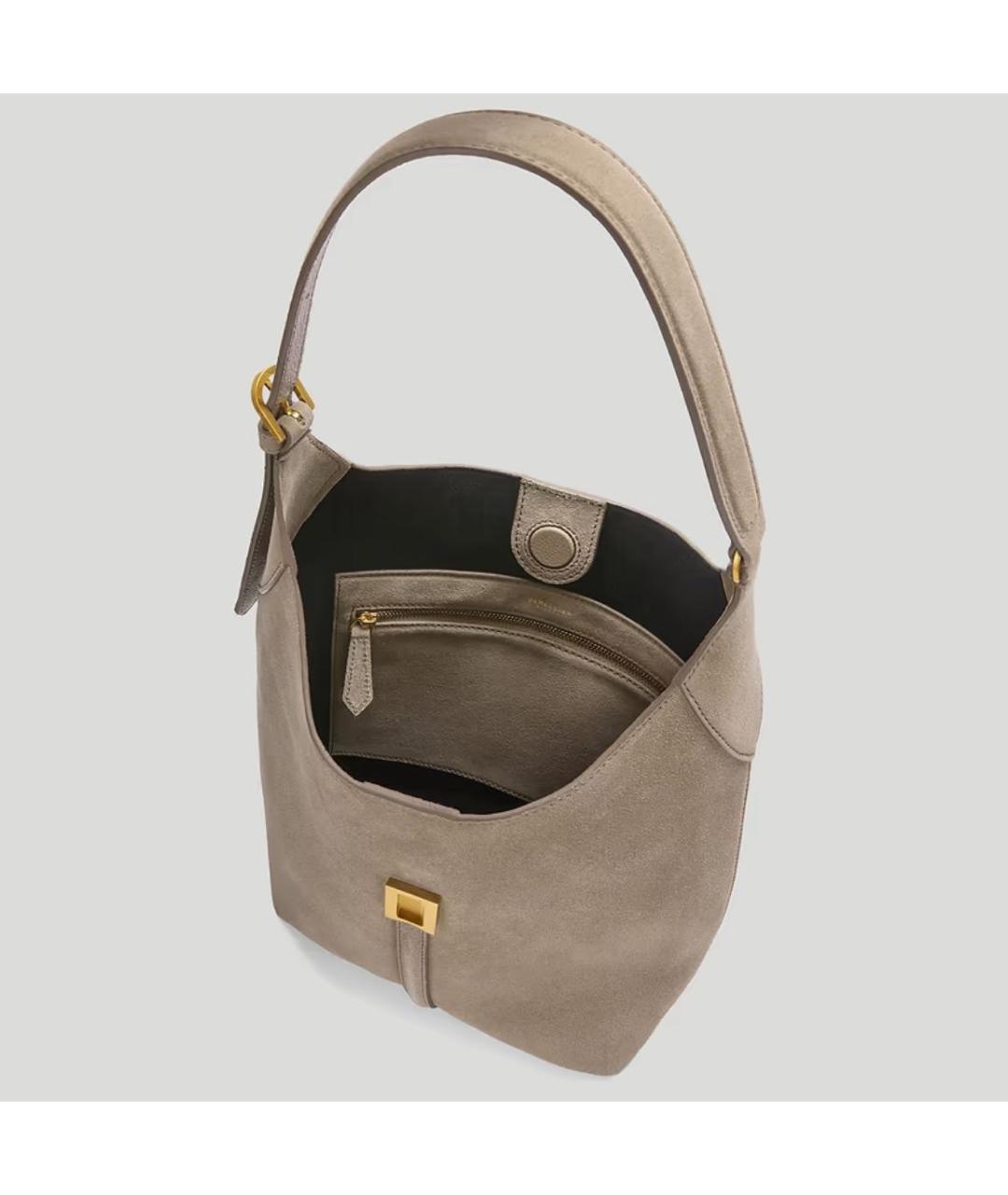 DEMELLIER Бежевая замшевая сумка тоут, фото 2