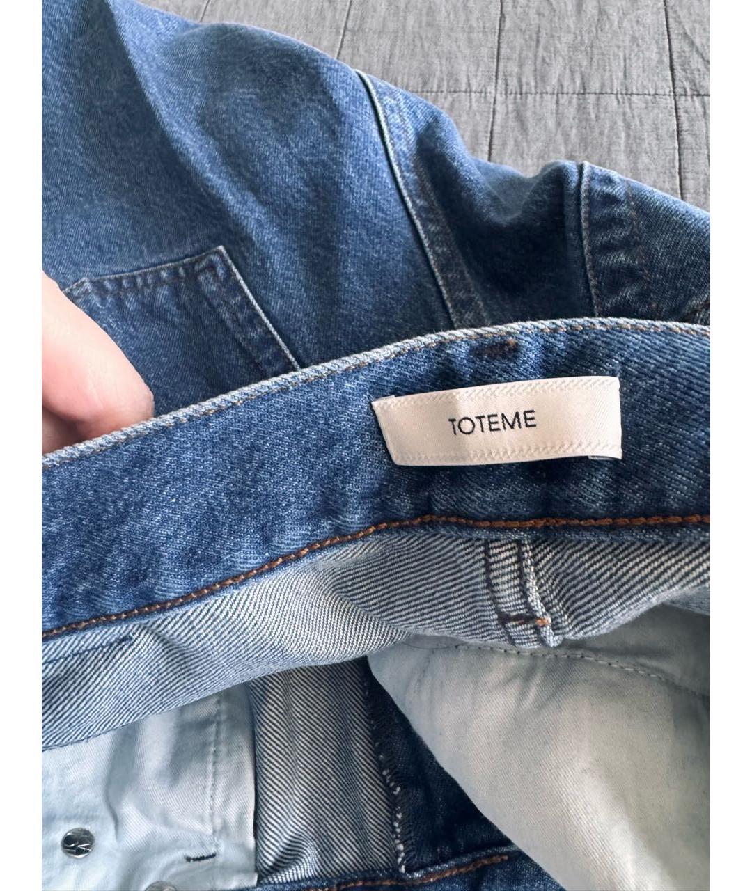 TOTEME Синие хлопковые джинсы клеш, фото 7