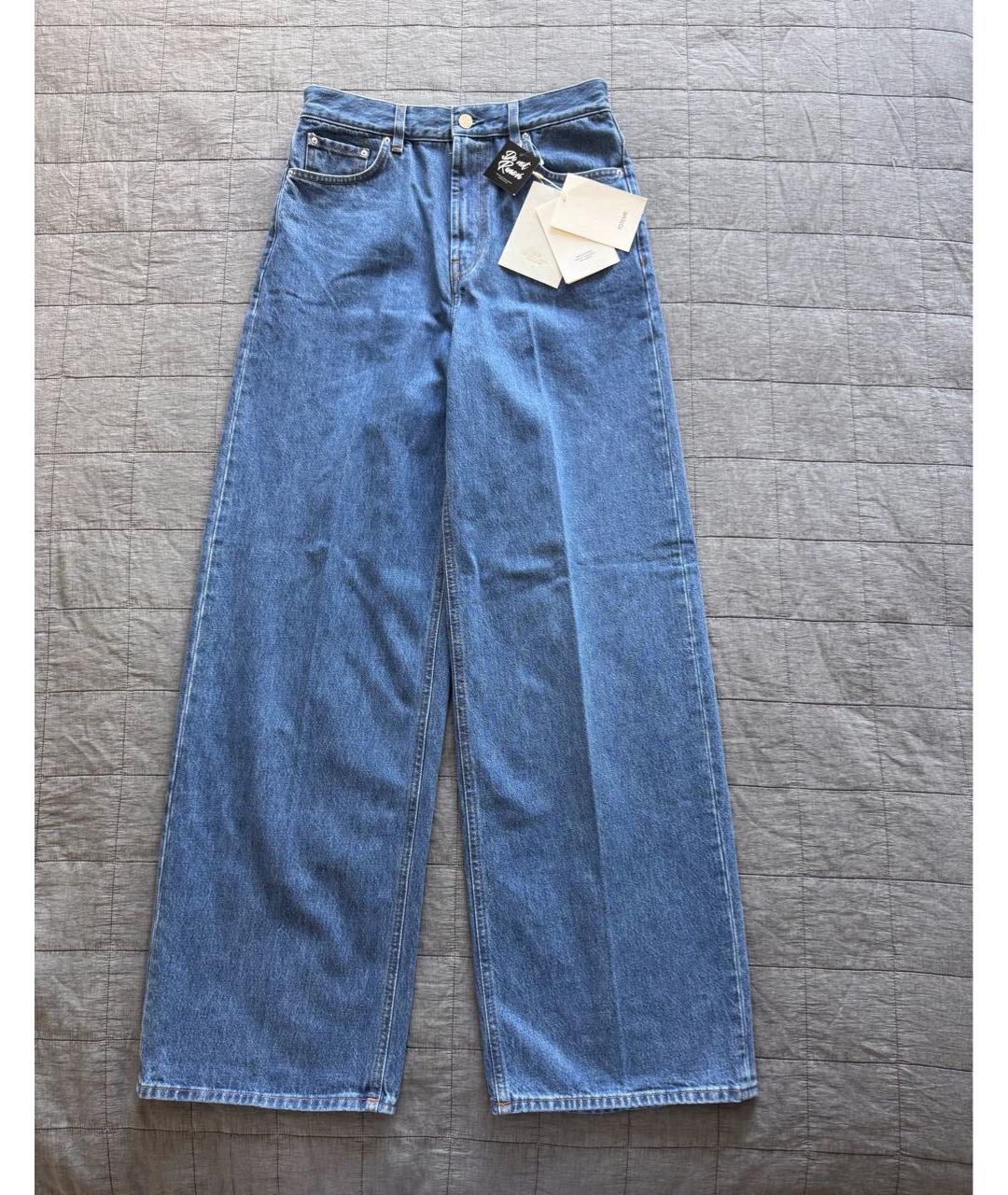 TOTEME Синие хлопковые джинсы клеш, фото 8