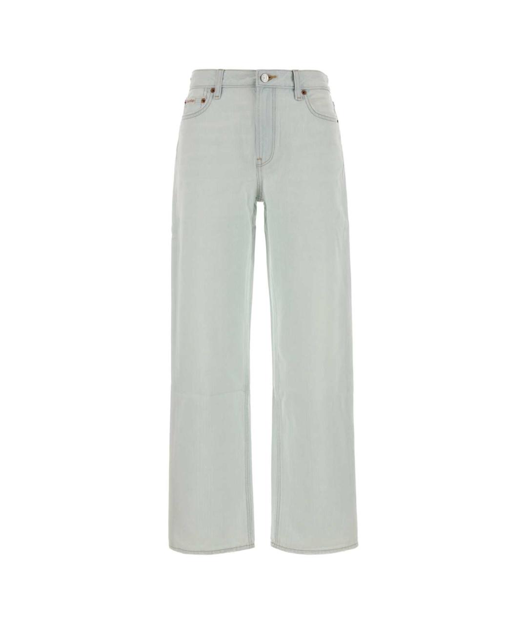 CALVIN KLEIN Голубые хлопковые прямые джинсы, фото 1