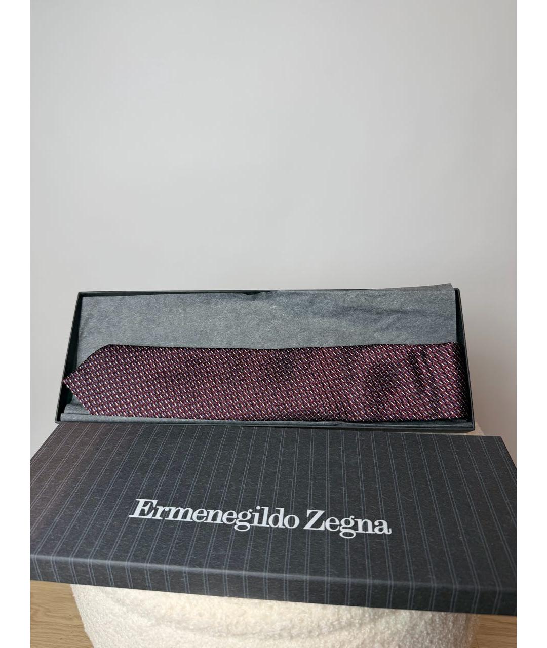 ERMENEGILDO ZEGNA XXX Бордовый шелковый галстук, фото 7