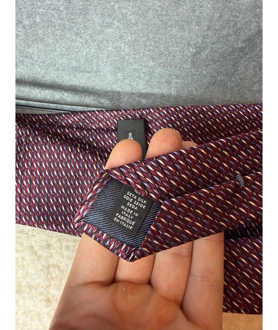 ERMENEGILDO ZEGNA XXX Бордовый шелковый галстук, фото 3