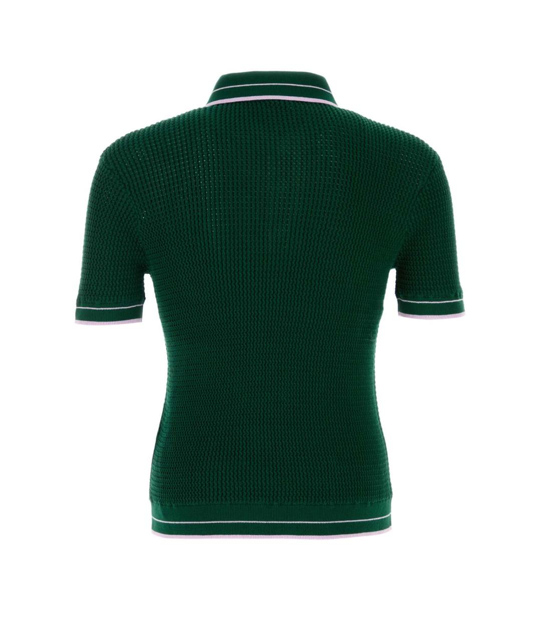 CASABLANCA Зеленые хлопковое поло с коротким рукавом, фото 2