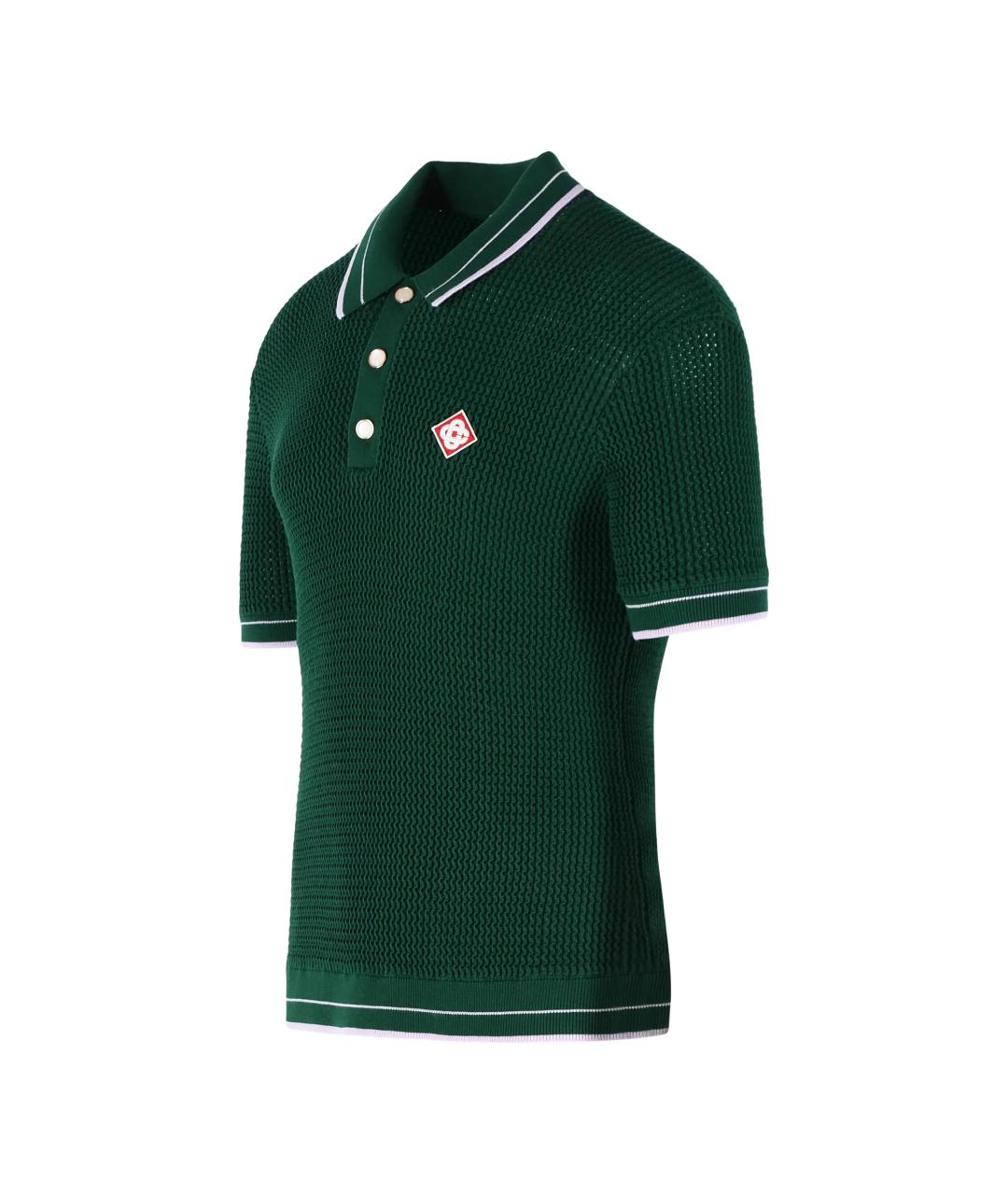 CASABLANCA Зеленые хлопковое поло с коротким рукавом, фото 3