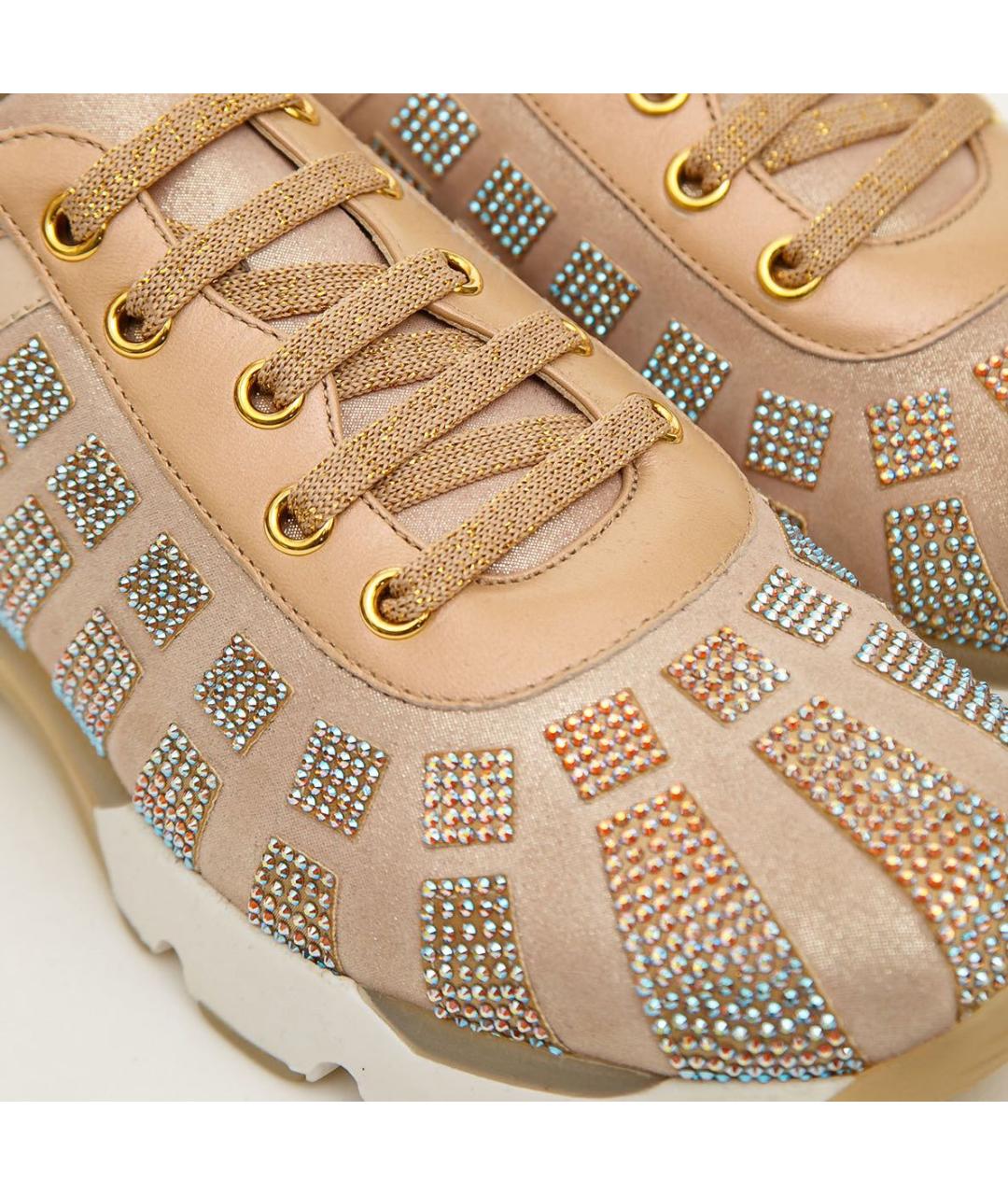 RENE CAOVILLA Розовые кожаные кроссовки, фото 3