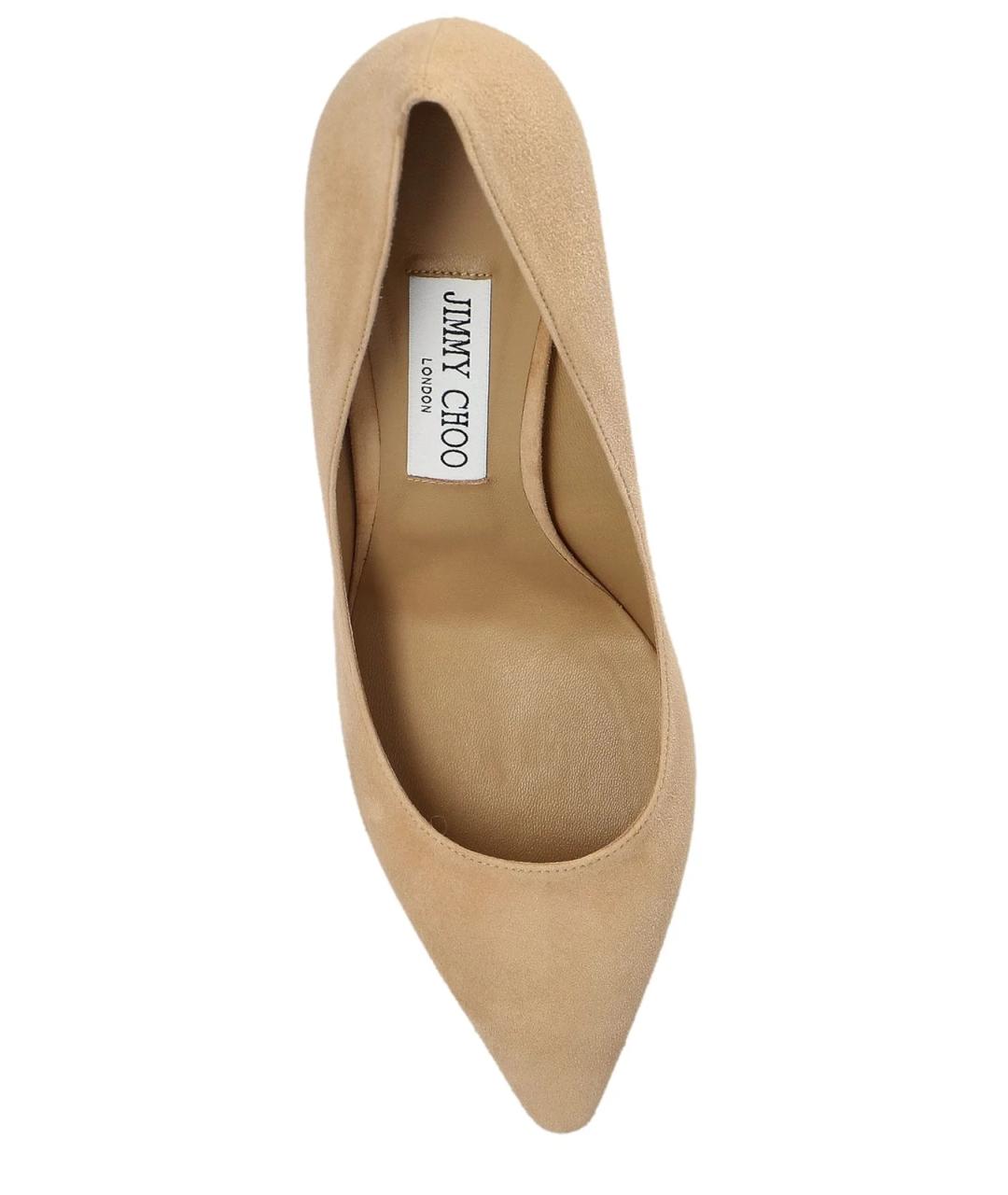 JIMMY CHOO Бежевые замшевые туфли, фото 4