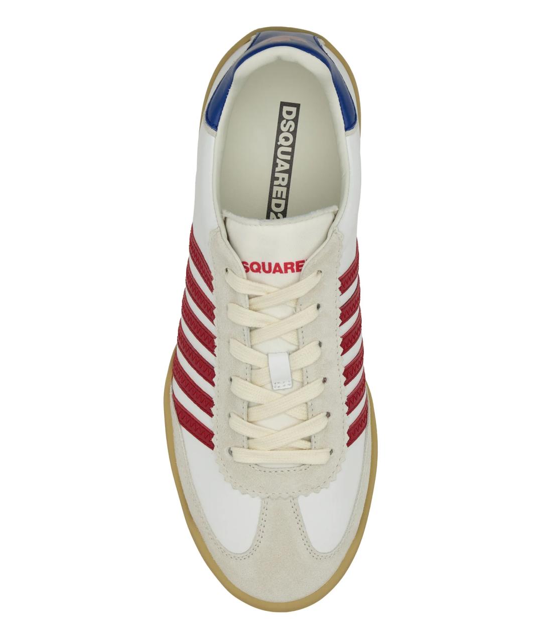 DSQUARED2 Белые кожаные низкие кроссовки / кеды, фото 4
