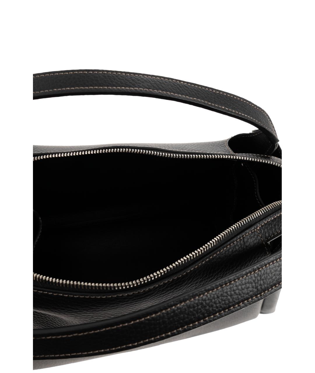 TOD'S Черная кожаная сумка с короткими ручками, фото 6