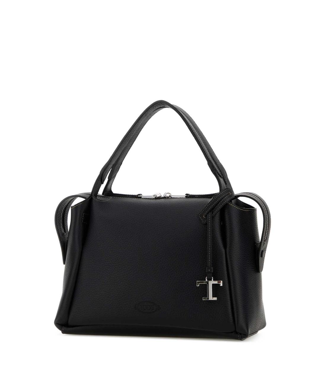 TOD'S Черная кожаная сумка с короткими ручками, фото 2