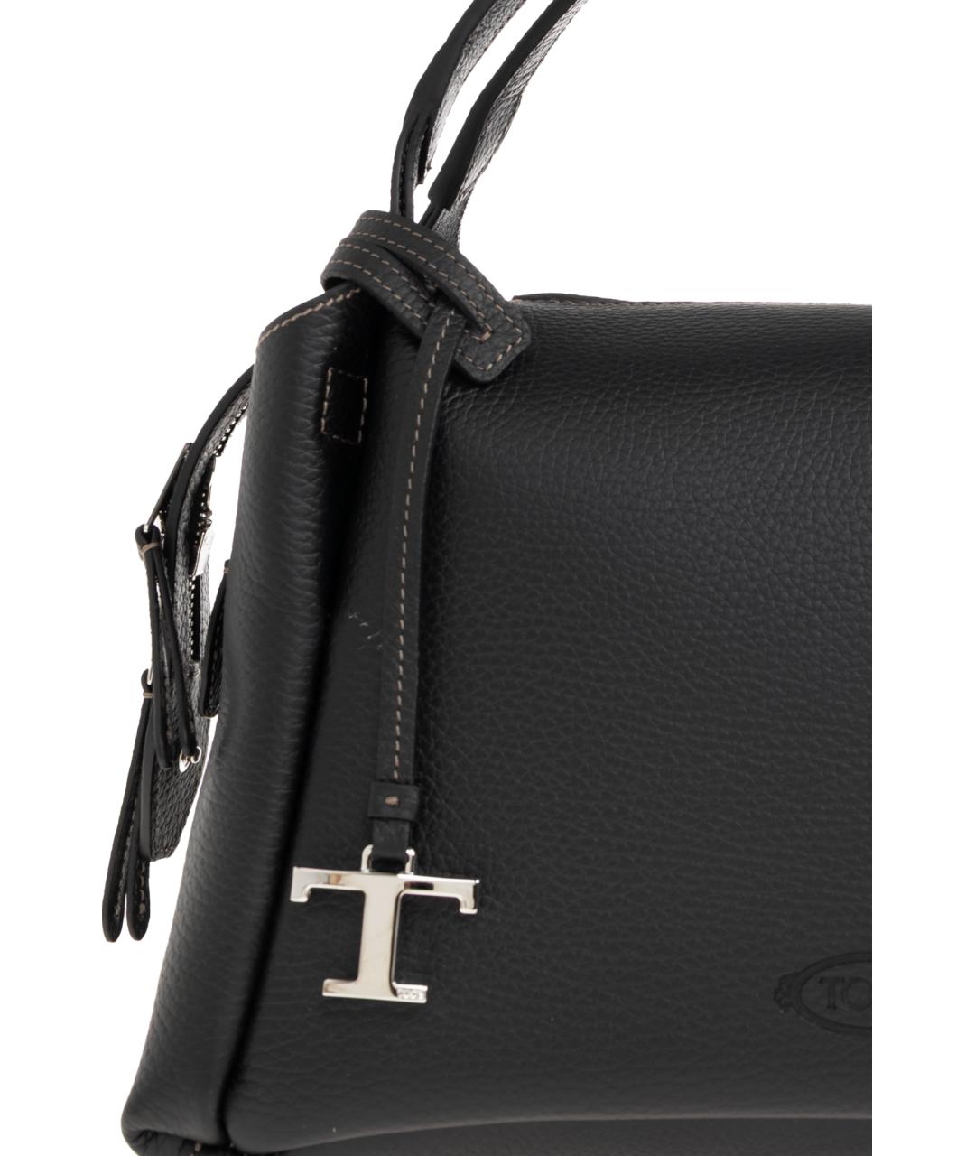 TOD'S Черная кожаная сумка с короткими ручками, фото 7