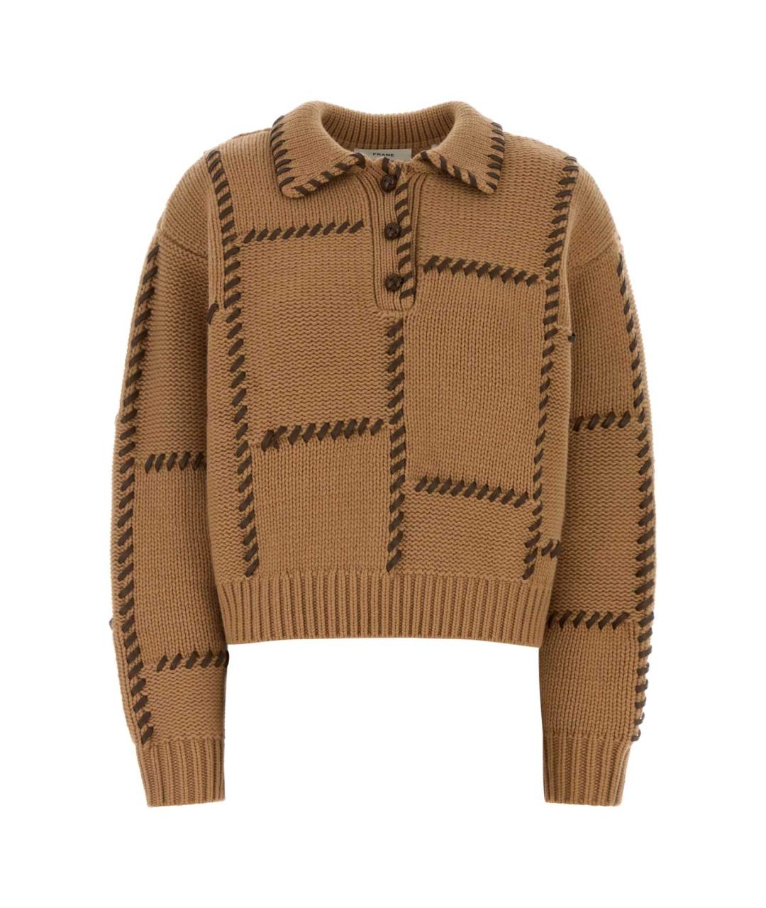 FRAME Бежевый шерстяной джемпер / свитер, фото 1