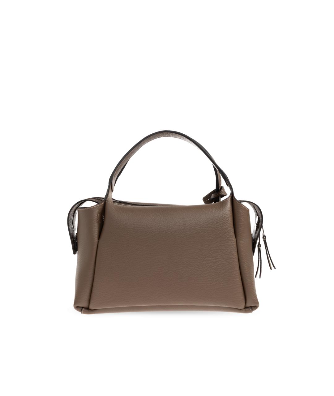 TOD'S Коричневая кожаная сумка с короткими ручками, фото 4