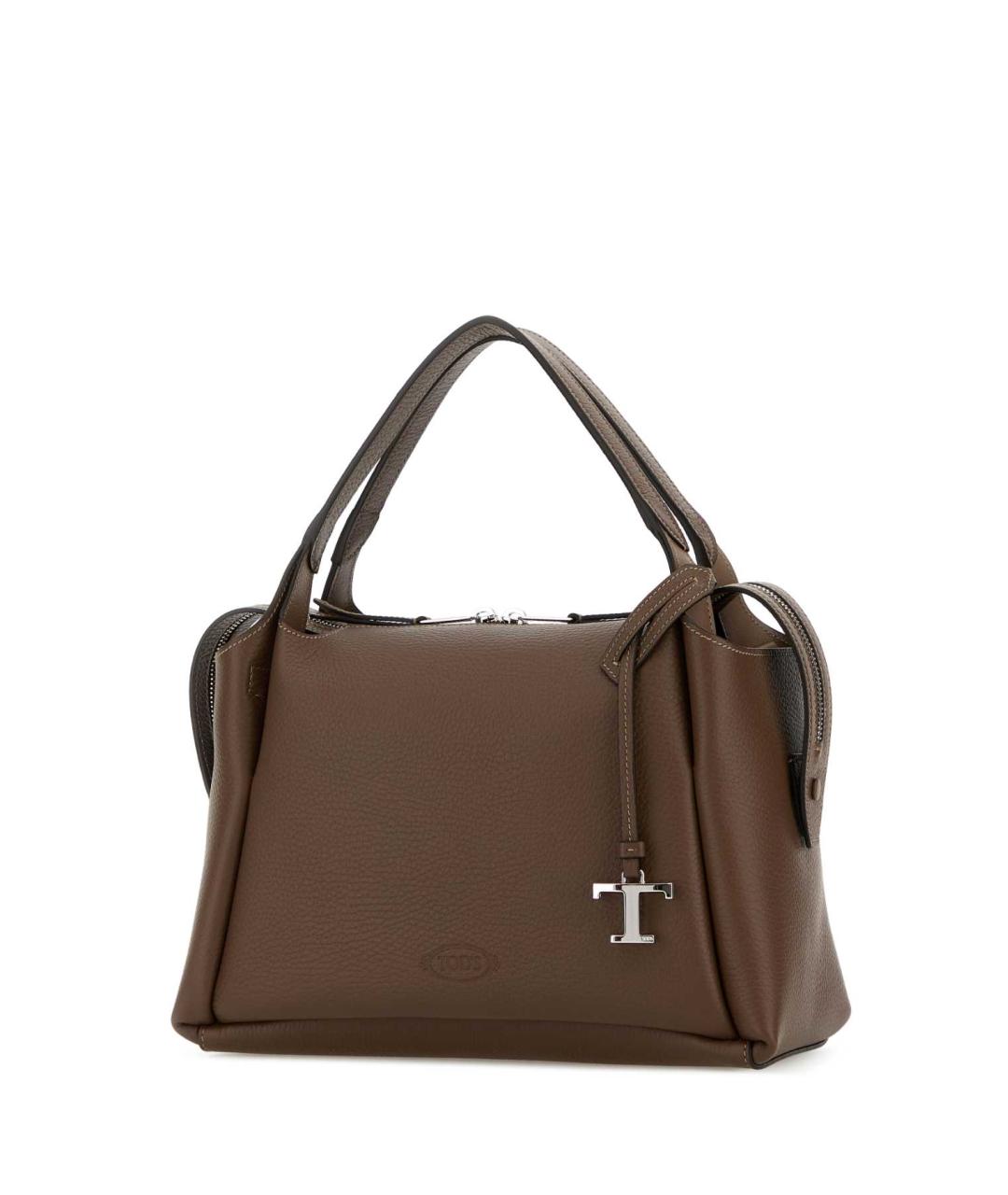 TOD'S Коричневая кожаная сумка с короткими ручками, фото 2