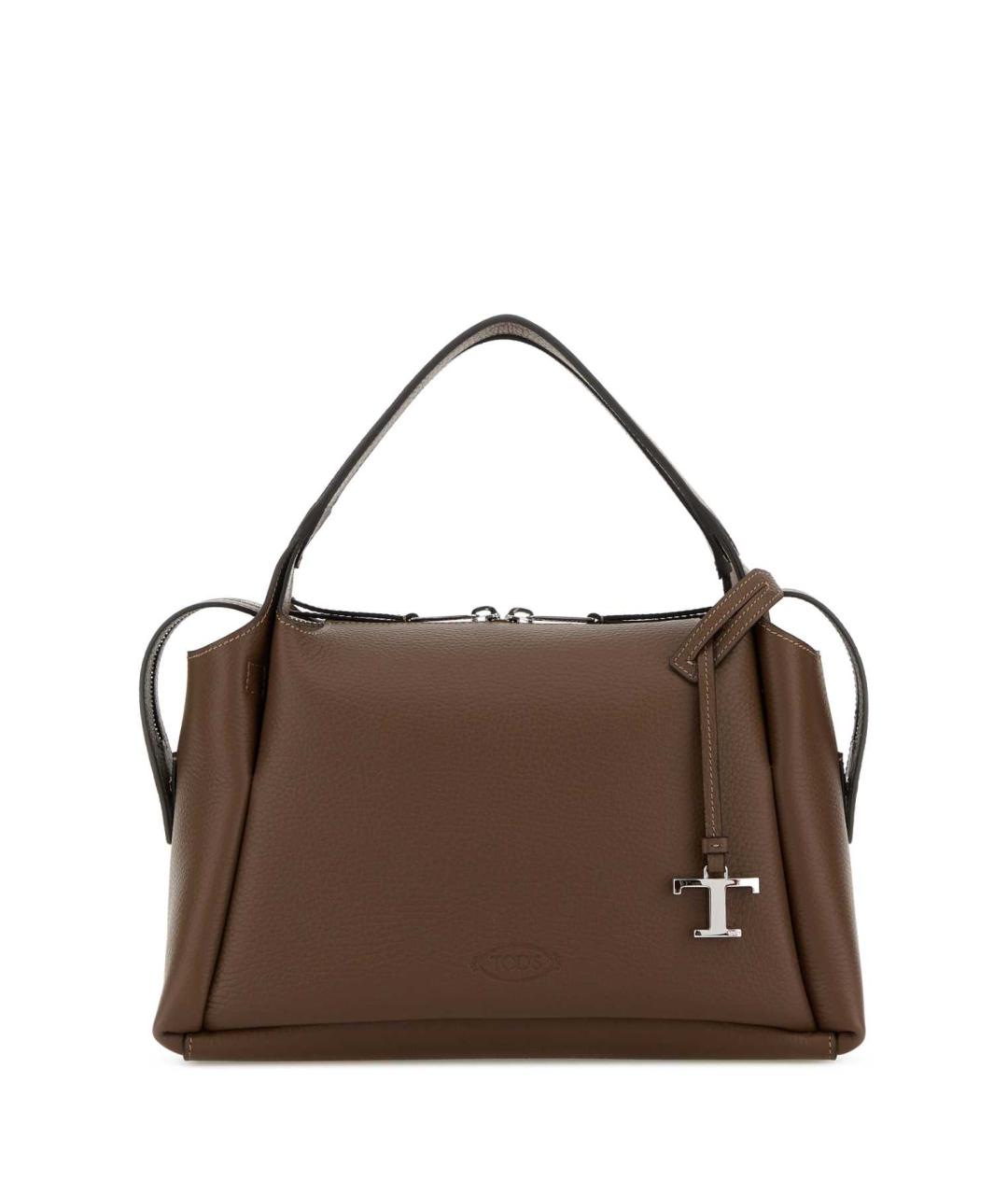 TOD'S Коричневая кожаная сумка с короткими ручками, фото 1