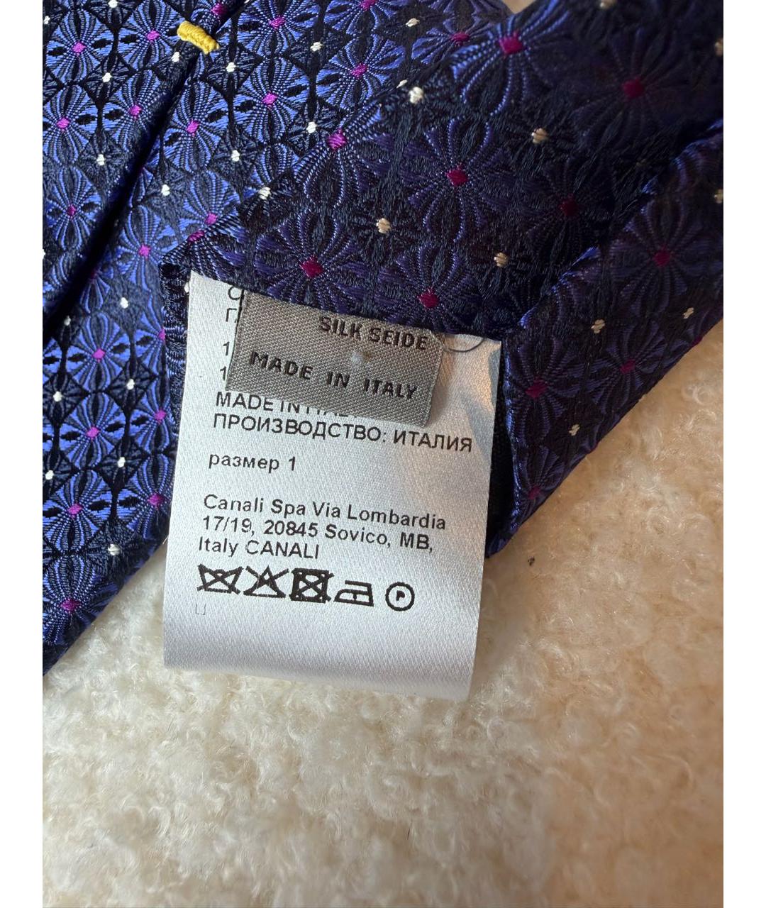 CANALI Синий шелковый галстук, фото 7