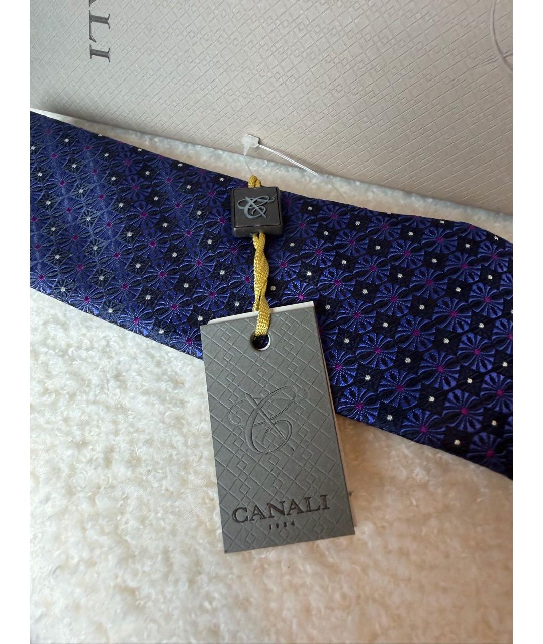 CANALI Синий шелковый галстук, фото 4