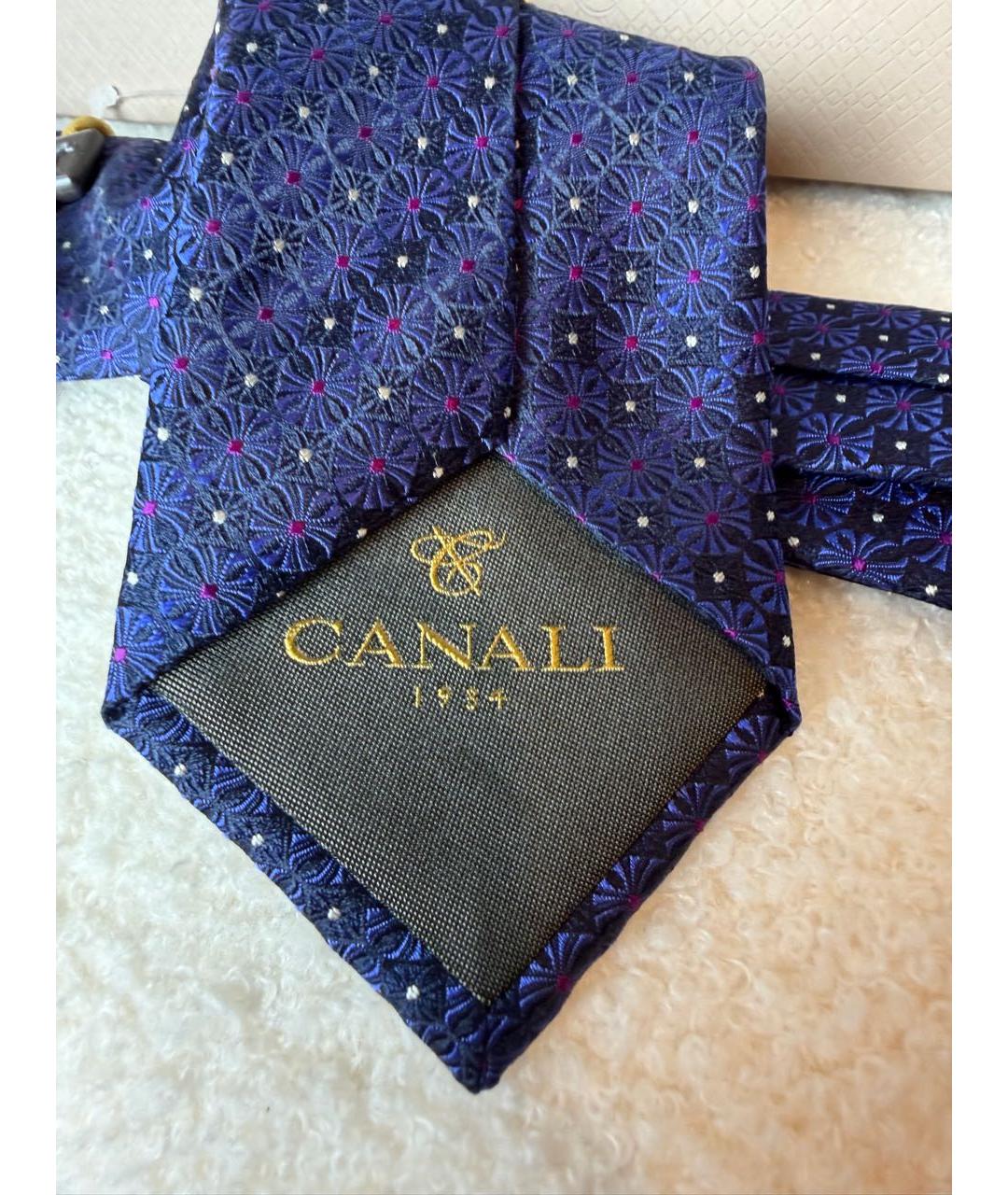CANALI Синий шелковый галстук, фото 6
