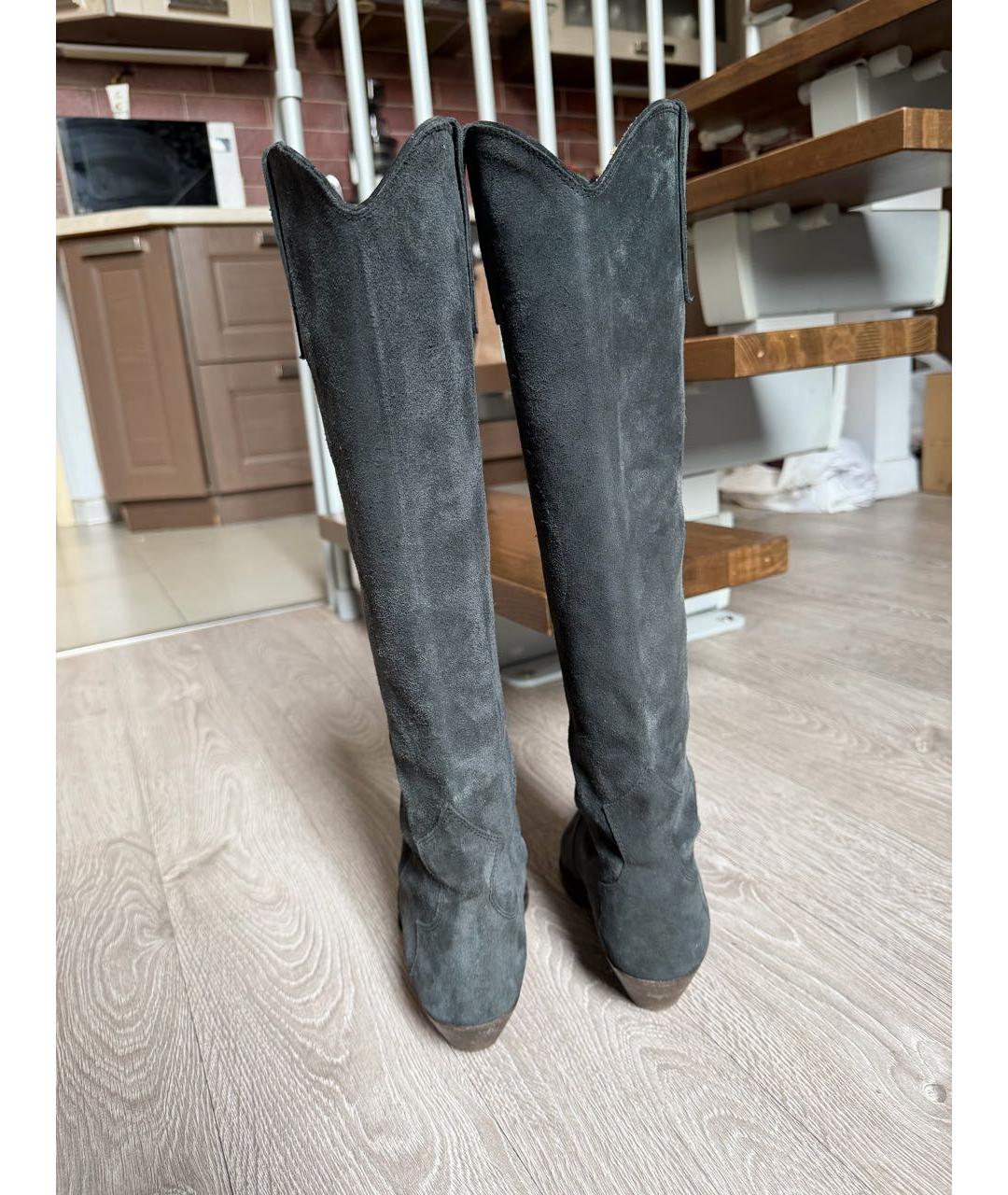 ISABEL MARANT Темно-синие замшевые сапоги, фото 3