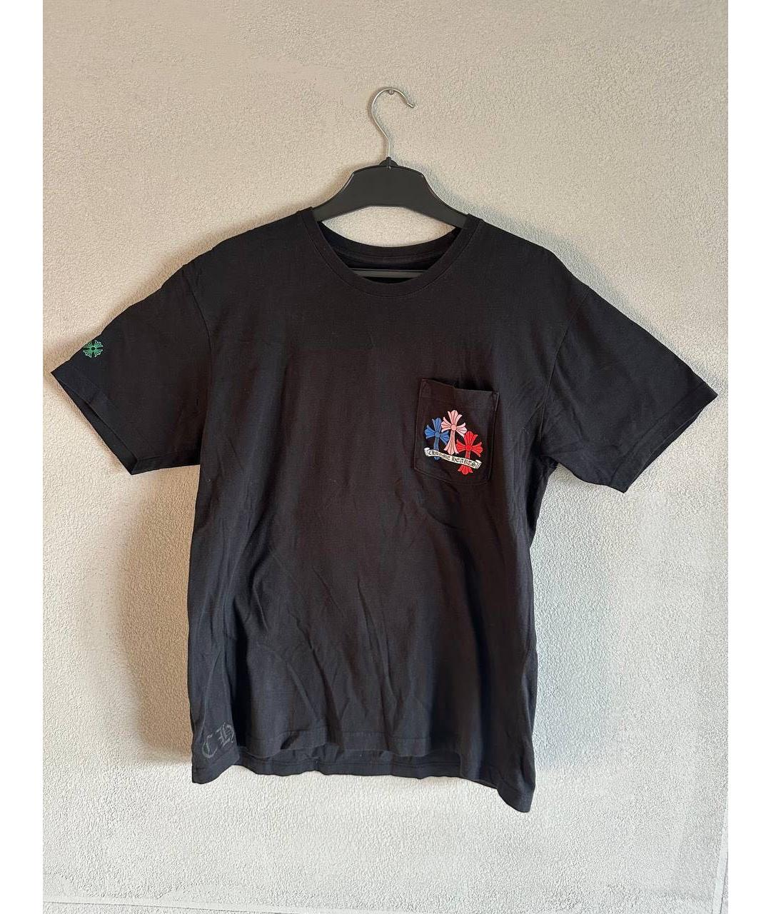 CHROME HEARTS Черная хлопковая футболка, фото 3