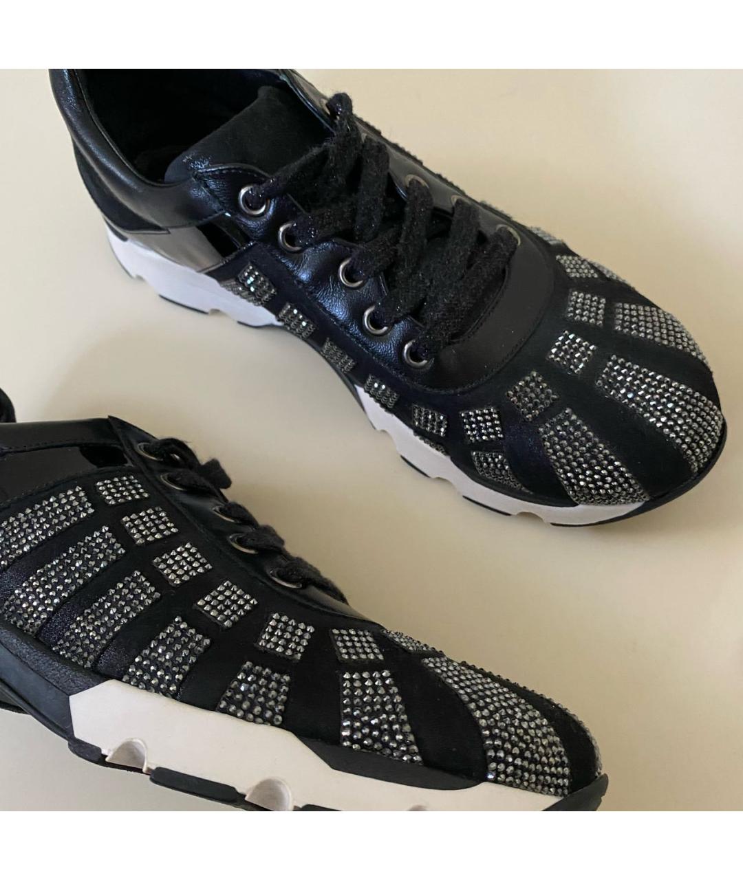 RENE CAOVILLA Черные кожаные кроссовки, фото 6