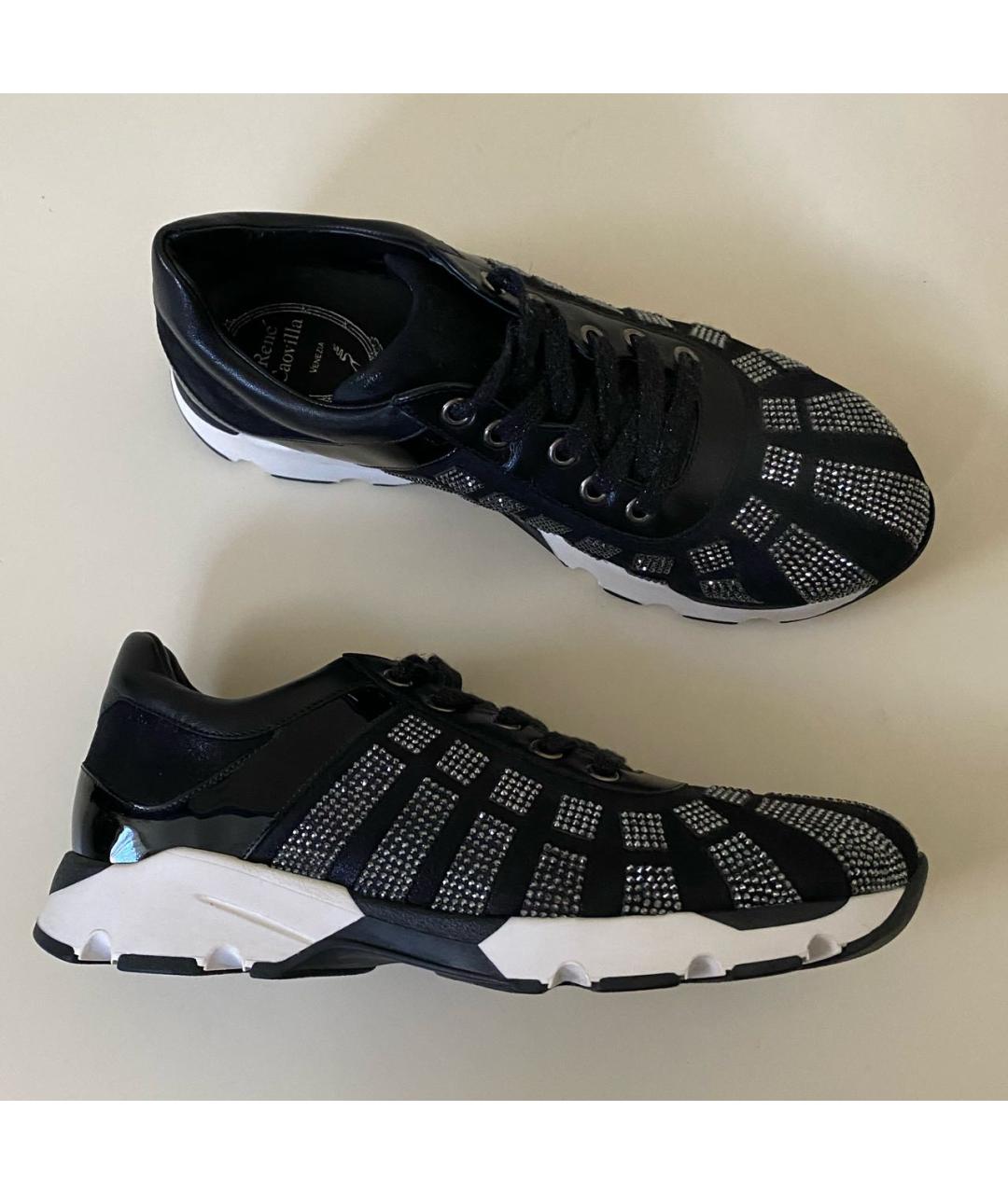 RENE CAOVILLA Черные кожаные кроссовки, фото 5