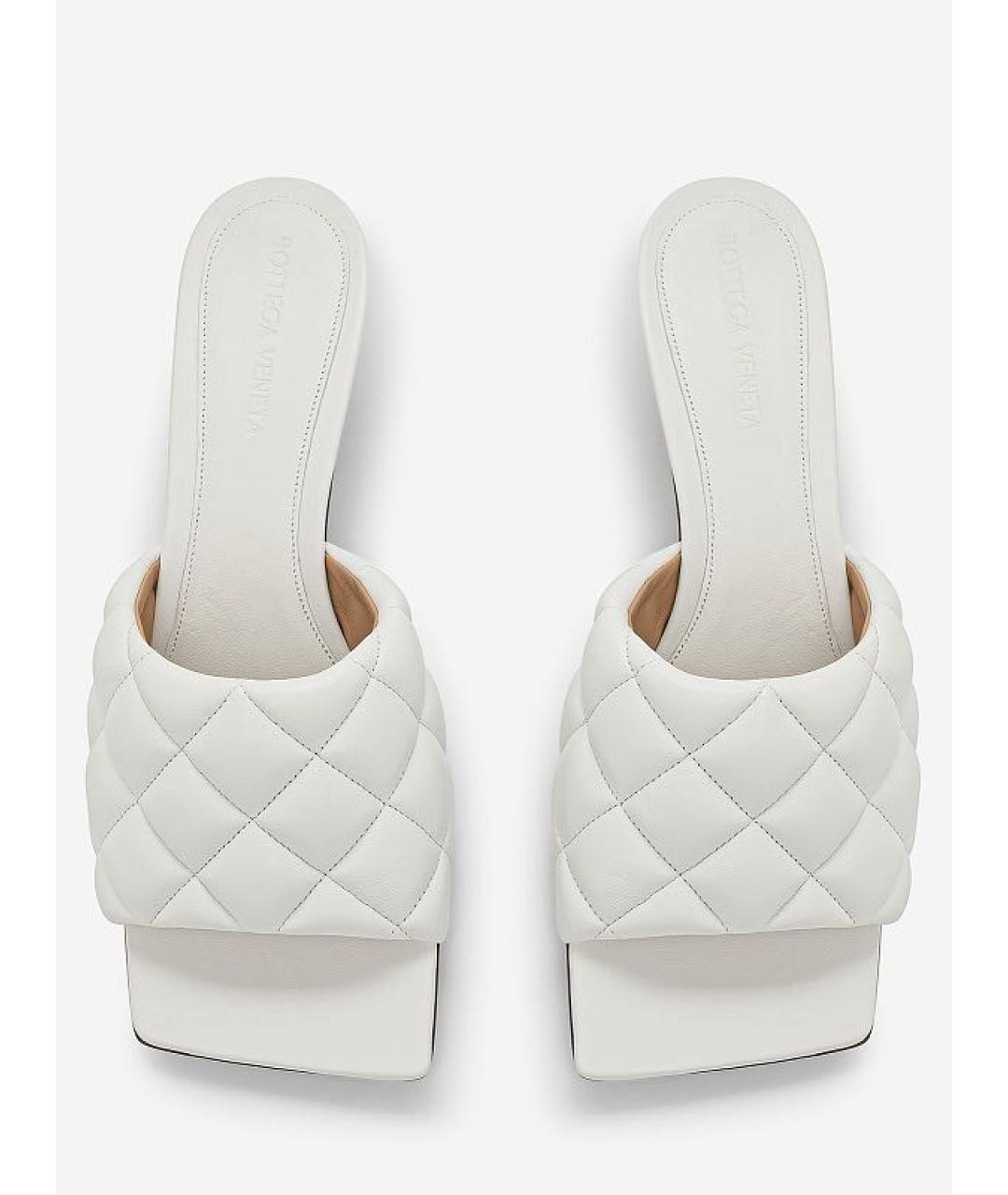 BOTTEGA VENETA Белые кожаные мюли, фото 2