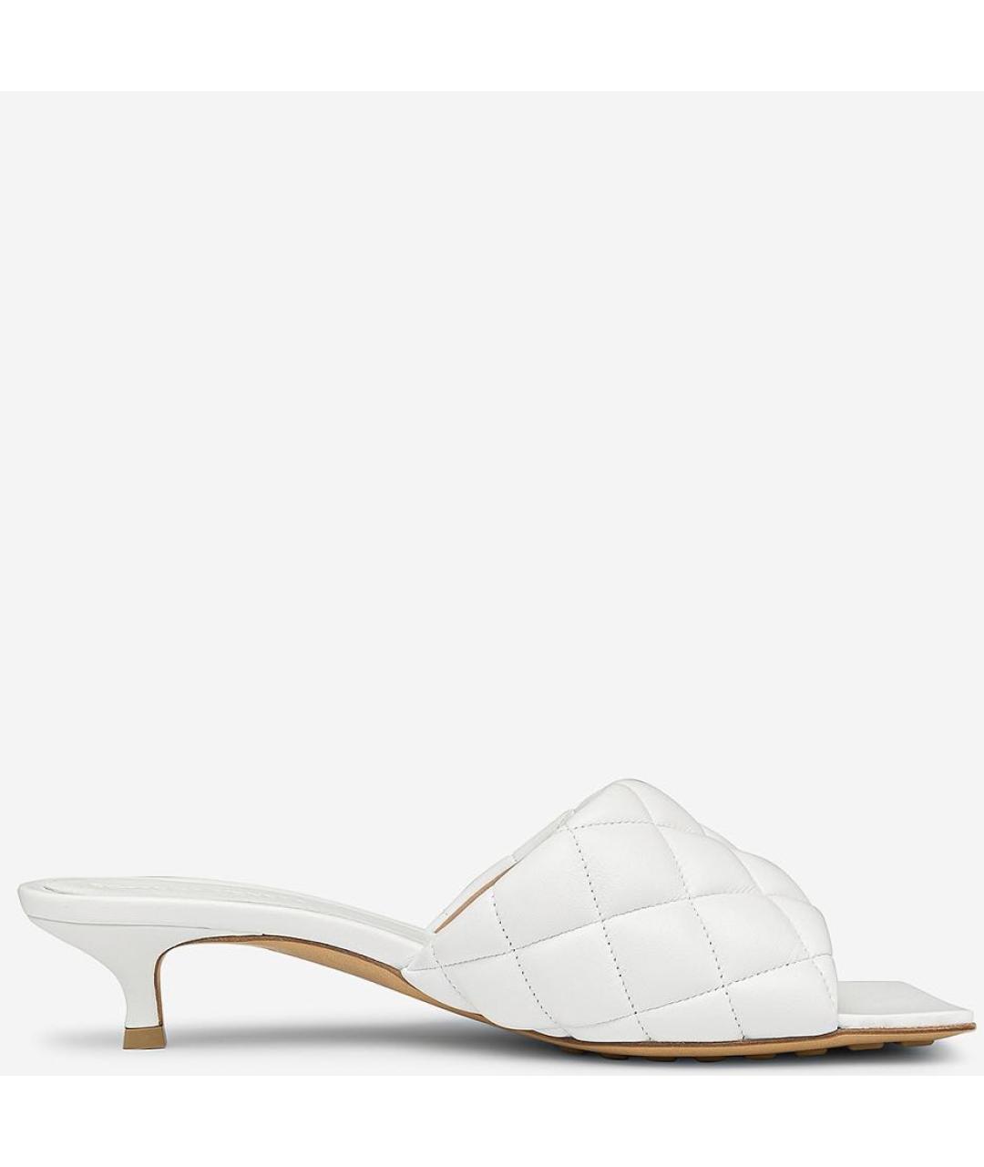 BOTTEGA VENETA Белые кожаные мюли, фото 4