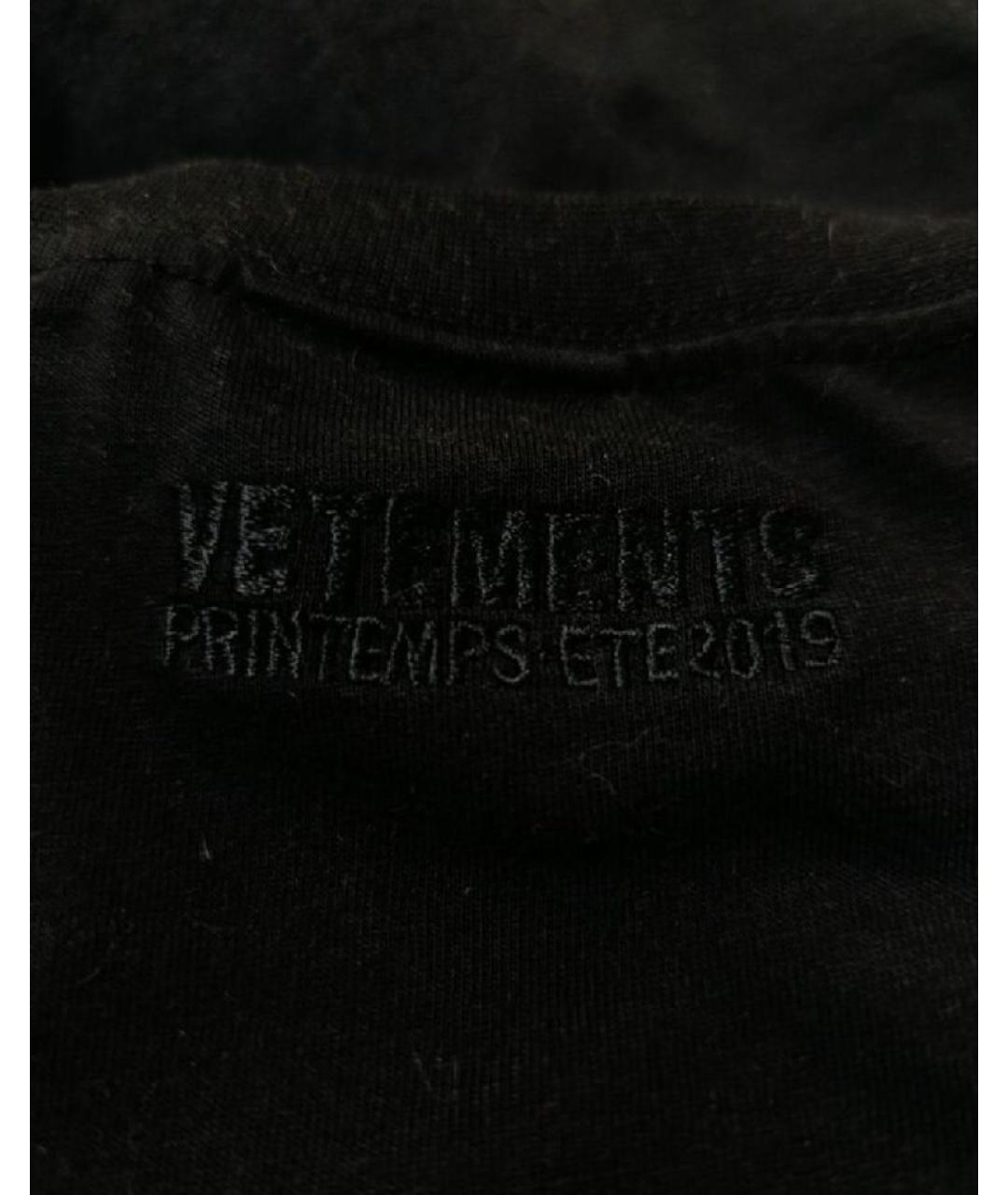 VETEMENTS Черная хлопковая футболка, фото 5