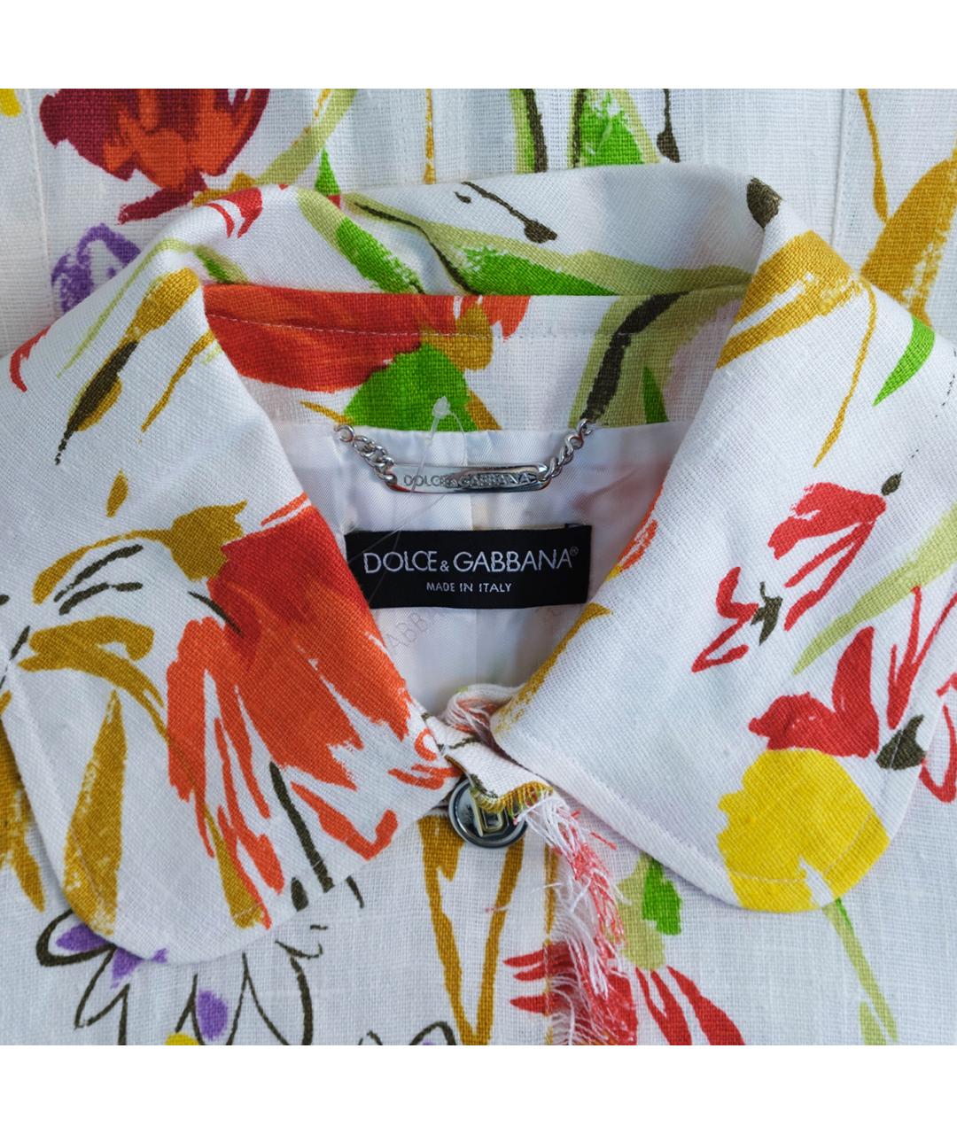 DOLCE&GABBANA Мульти льняной жакет/пиджак, фото 3