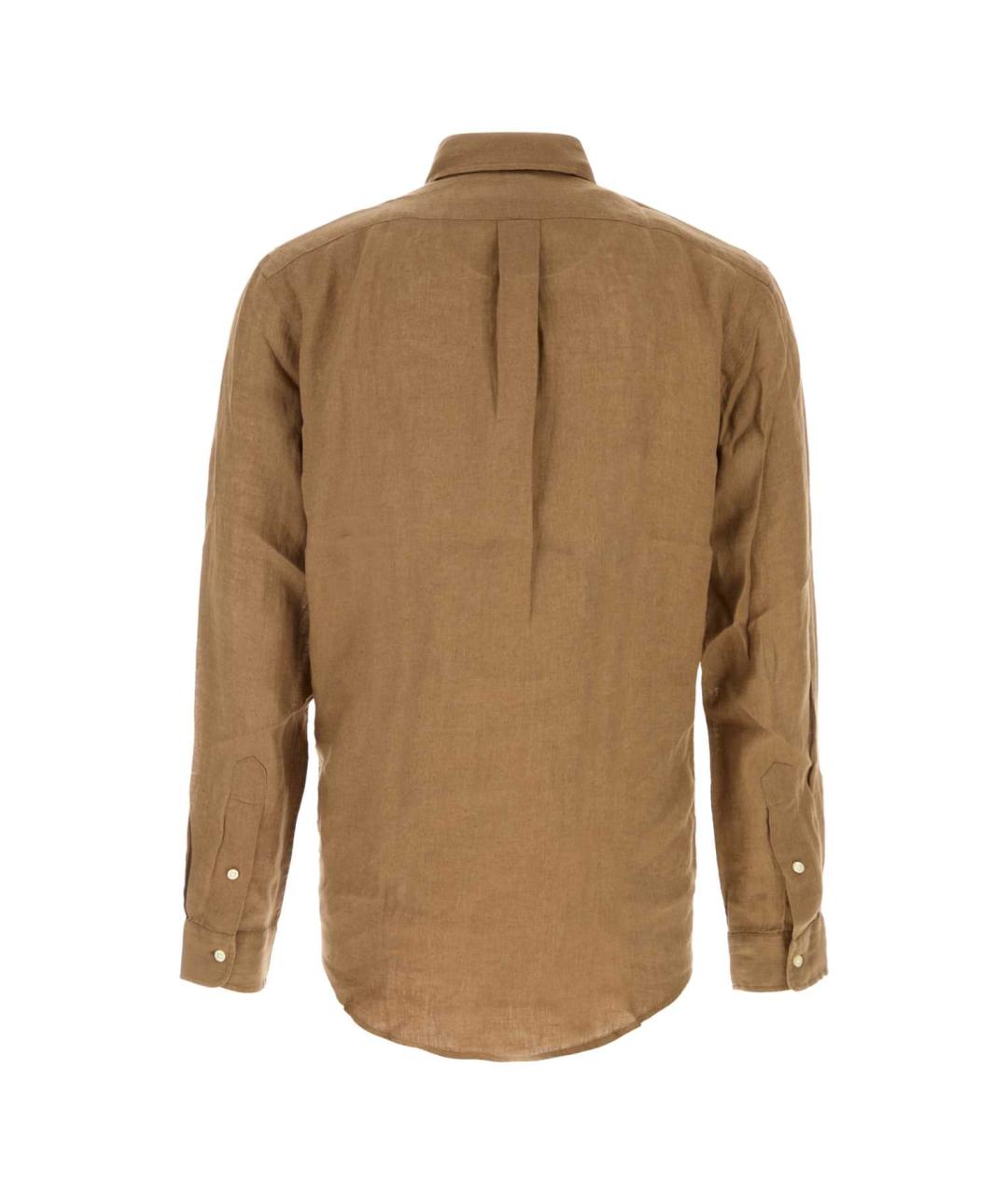 POLO RALPH LAUREN Бежевая льняная кэжуал рубашка, фото 2
