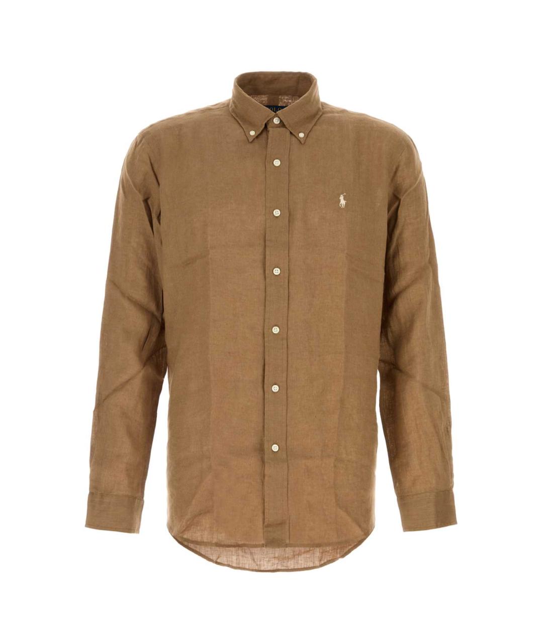 POLO RALPH LAUREN Бежевая льняная кэжуал рубашка, фото 1