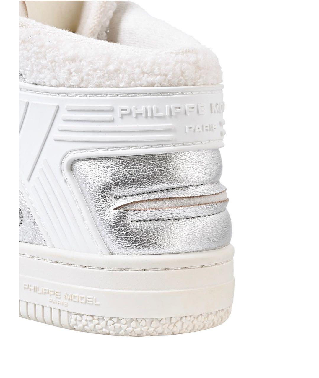 PHILIPPE MODEL Белые кожаные кроссовки, фото 4
