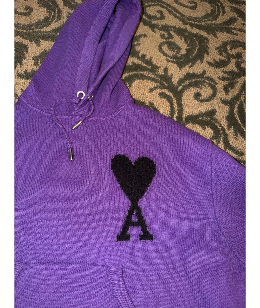 Ami Paris Фиолетовый шерстяной джемпер / свитер, фото 3