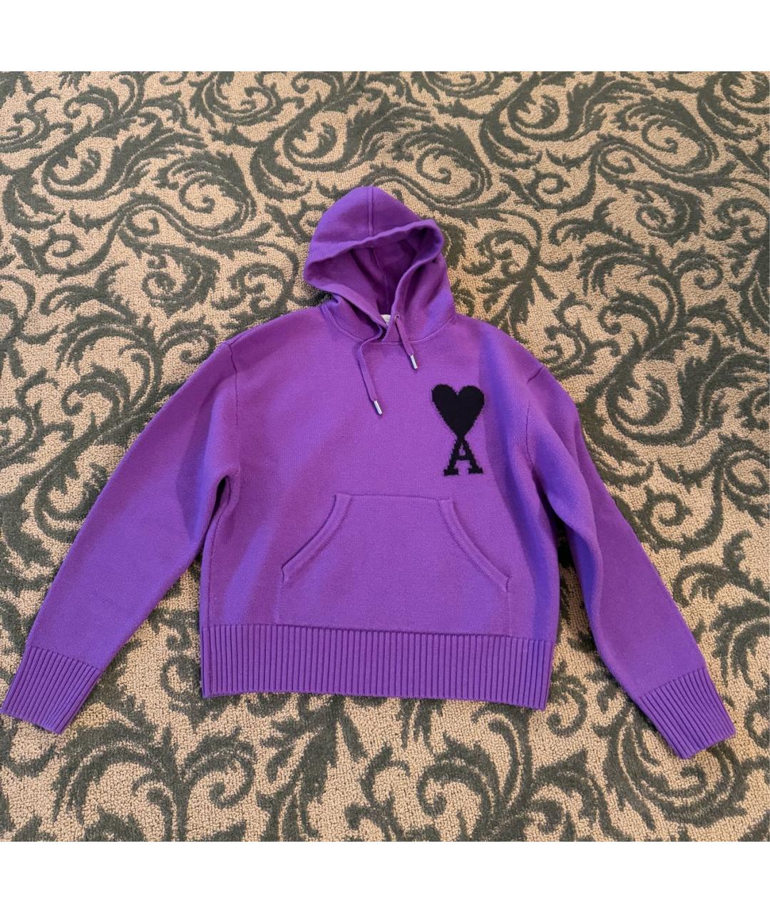 Ami Paris Фиолетовый шерстяной джемпер / свитер, фото 7