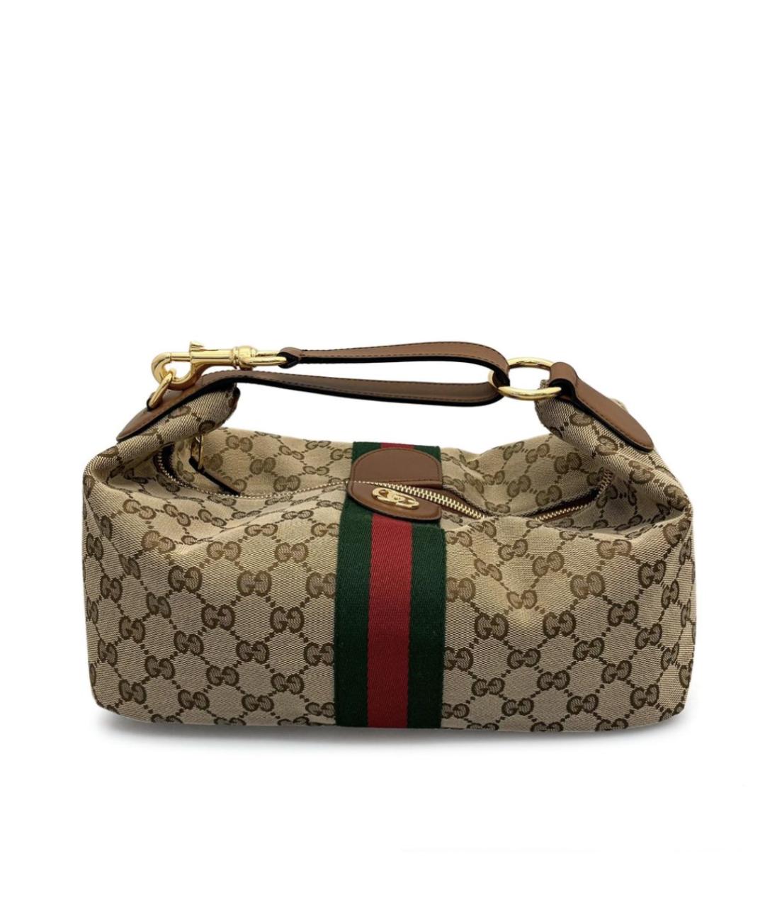 GUCCI Коричневая тканевая сумка тоут, фото 1