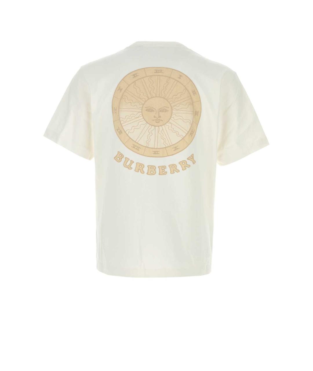 BURBERRY Белая хлопковая футболка, фото 2